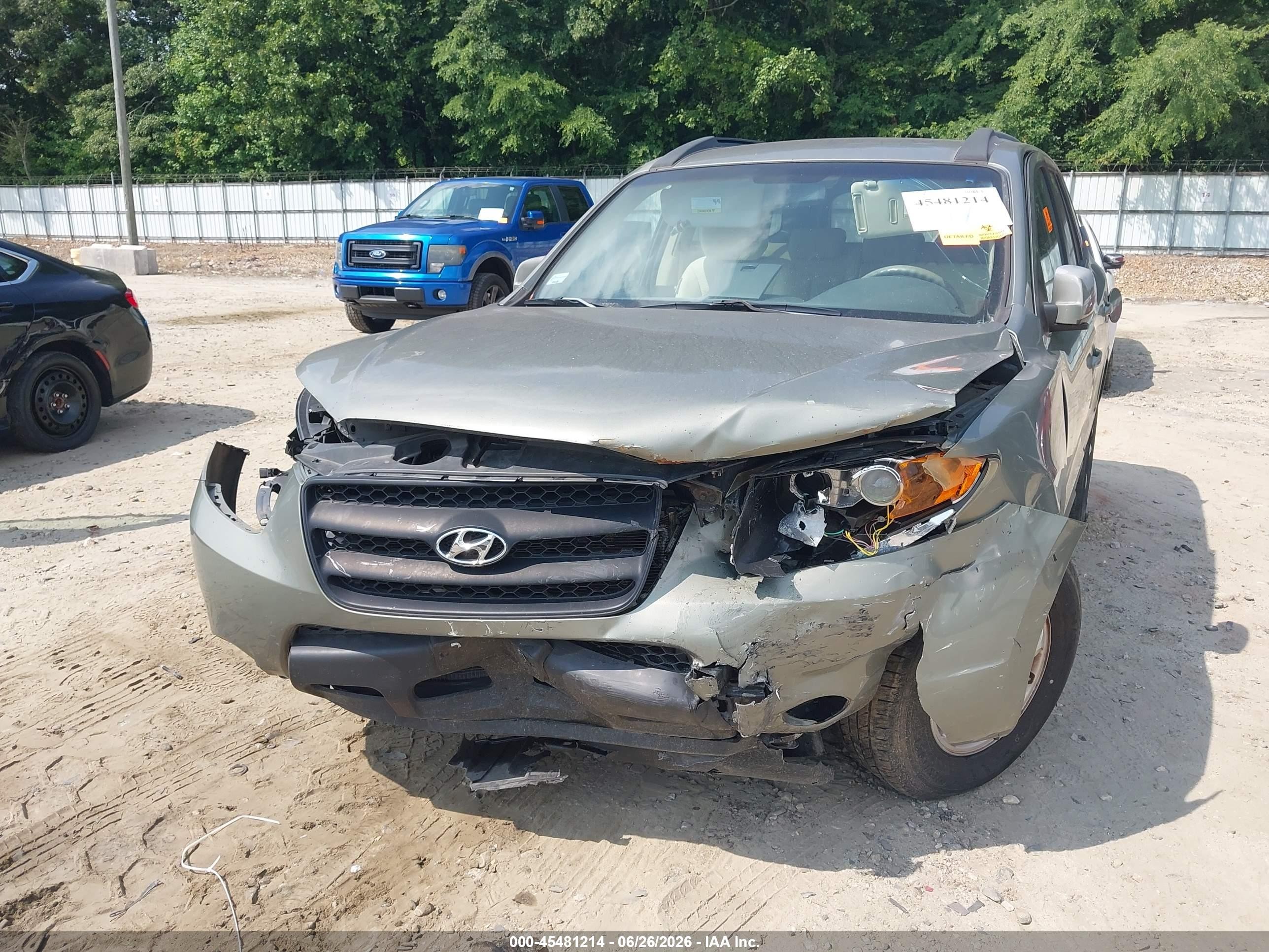 2008 Hyundai Santa Fe Gls Green vin: 5NMSG13D58H187076