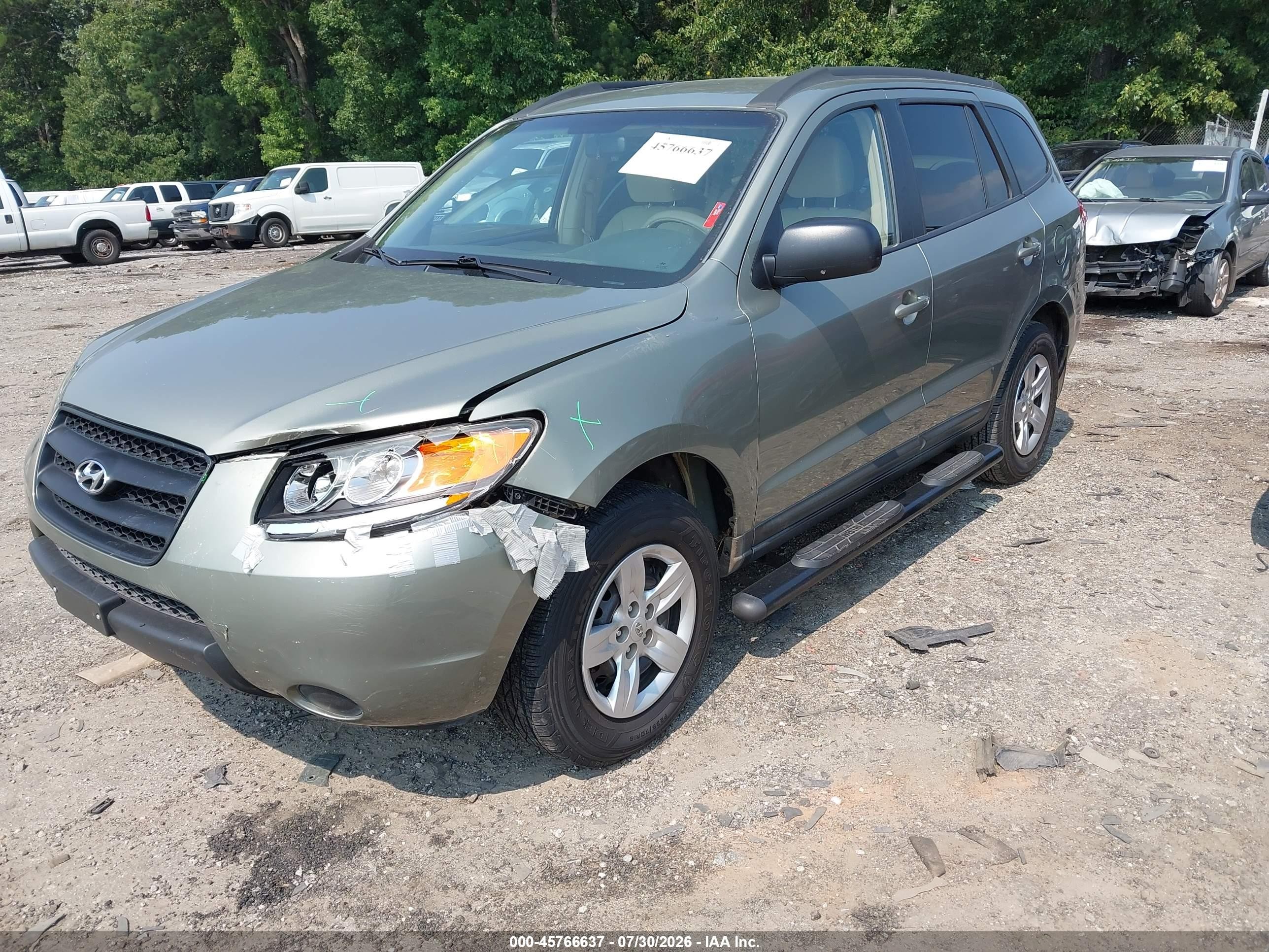 2009 Hyundai Santa Fe Gls Зеленый vin: 5NMSG13D59H274963