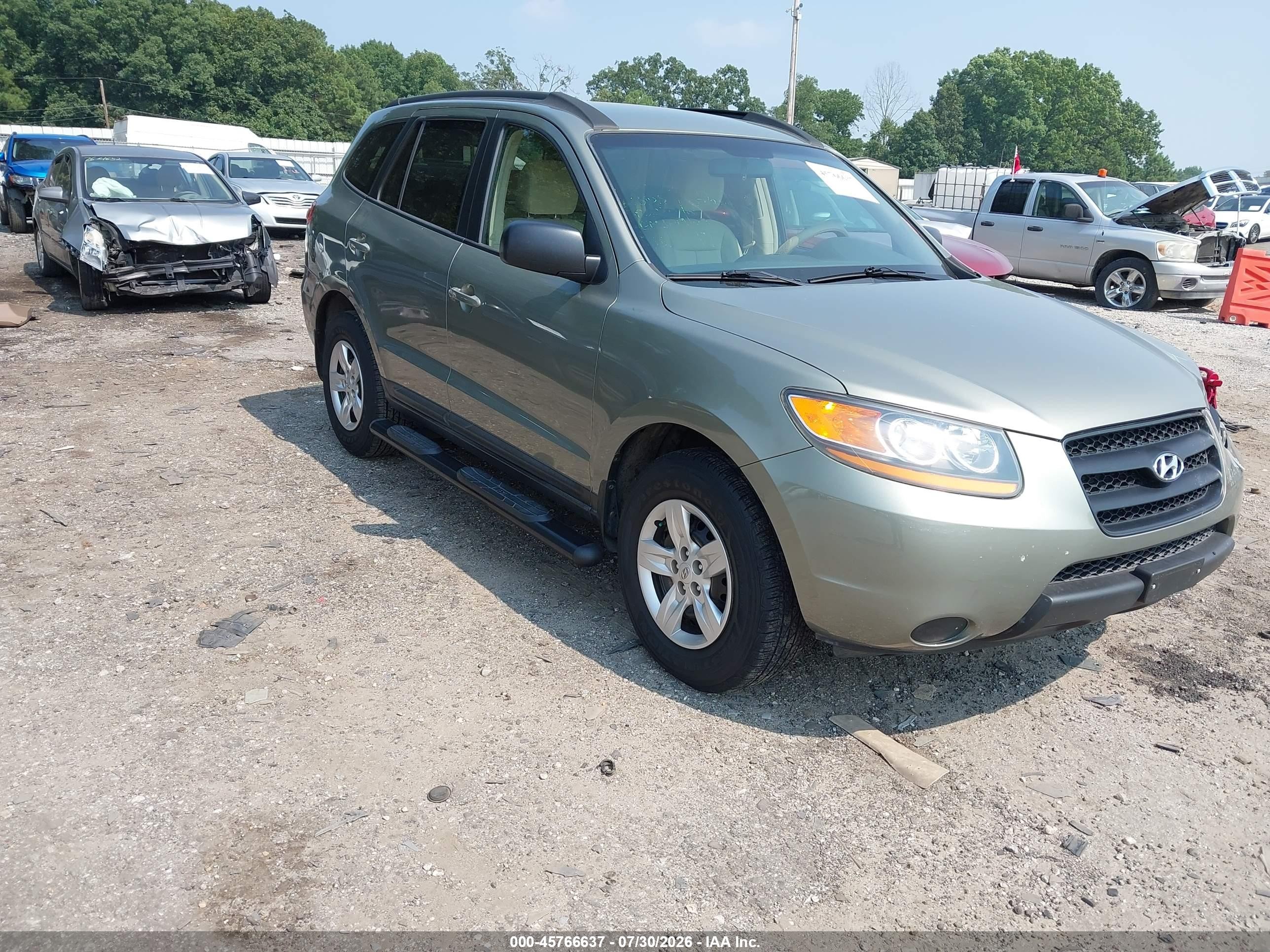 2009 Hyundai Santa Fe Gls Зеленый vin: 5NMSG13D59H274963