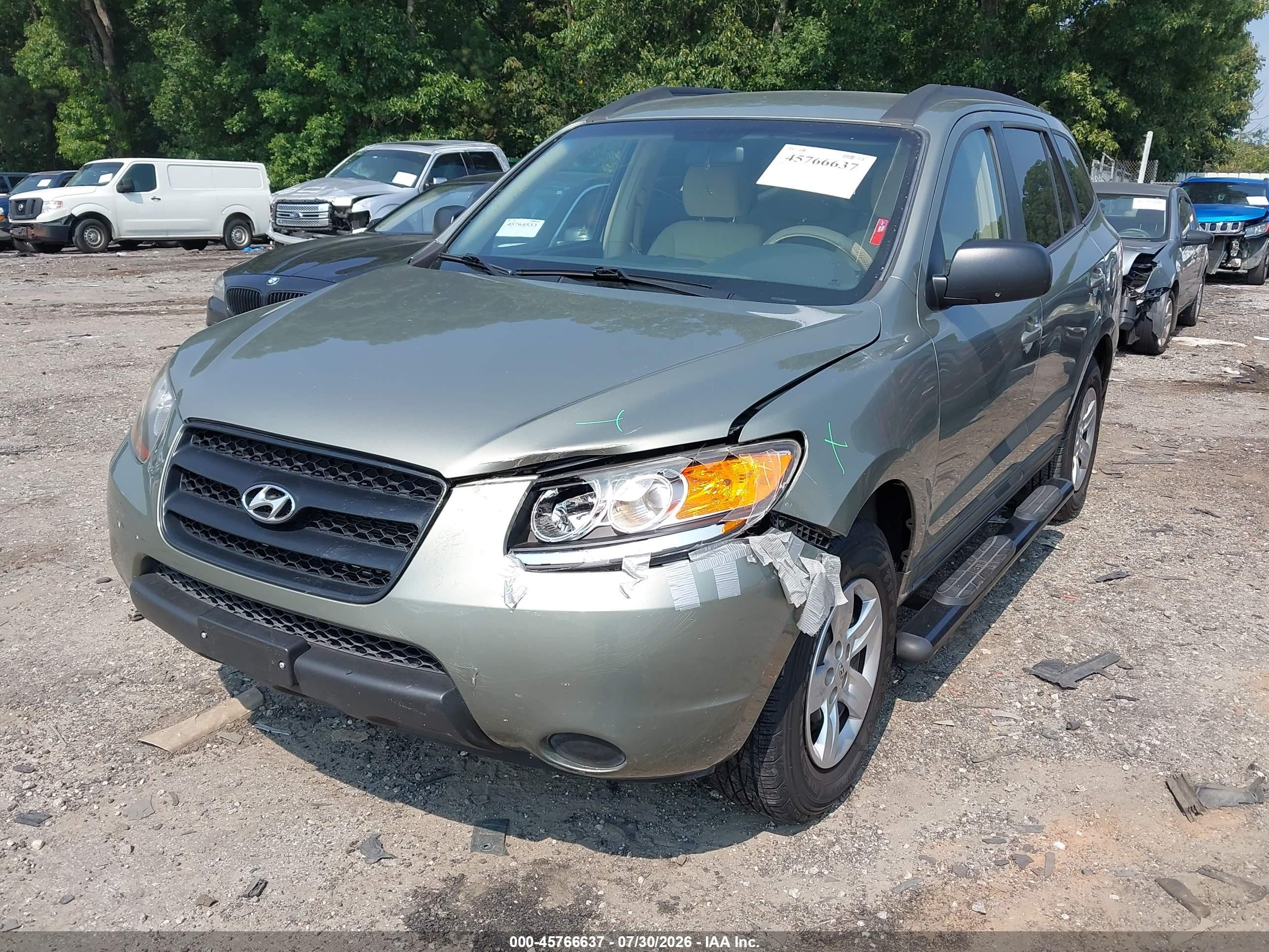 2009 Hyundai Santa Fe Gls Зеленый vin: 5NMSG13D59H274963