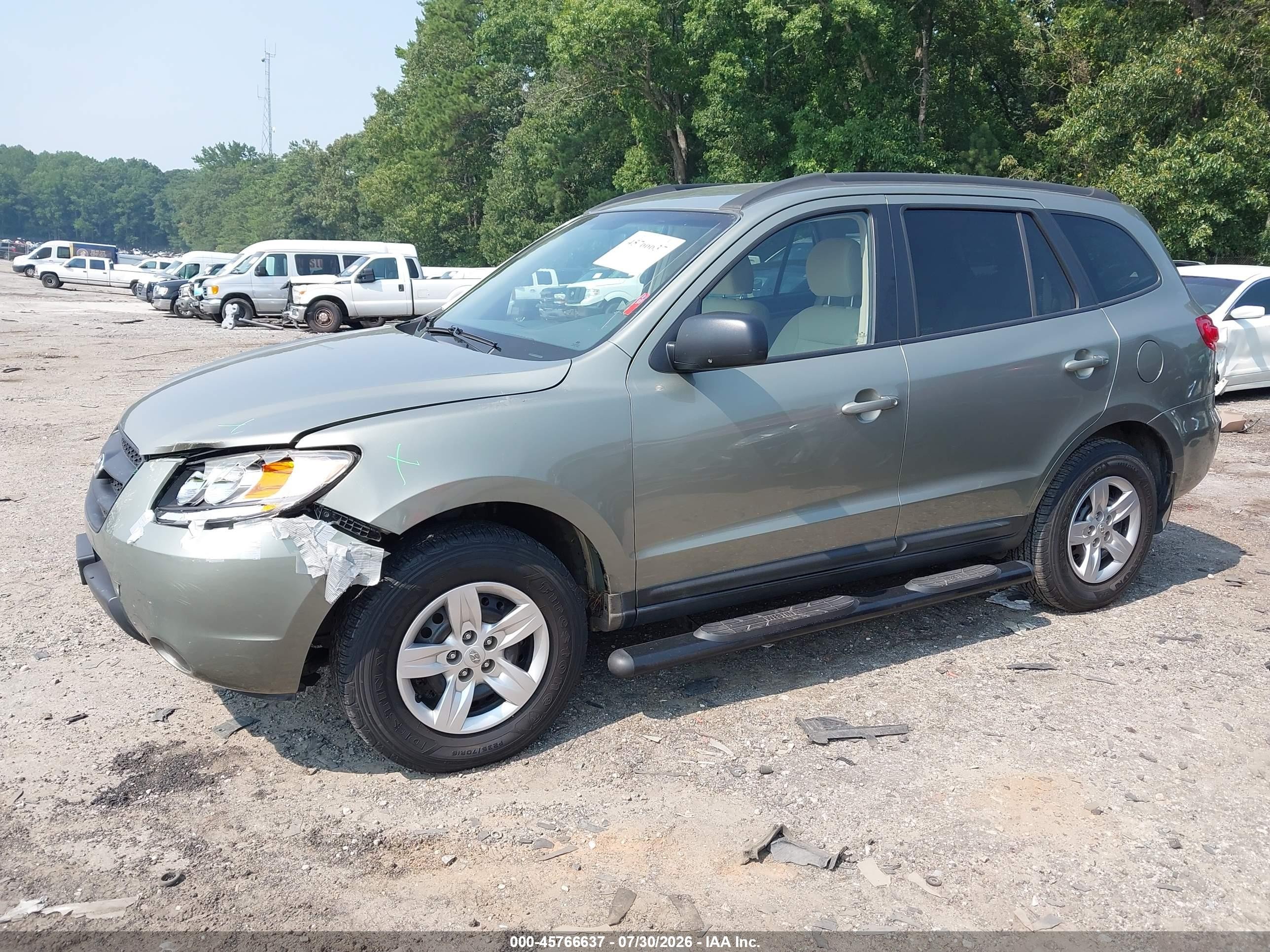 2009 Hyundai Santa Fe Gls Зеленый vin: 5NMSG13D59H274963