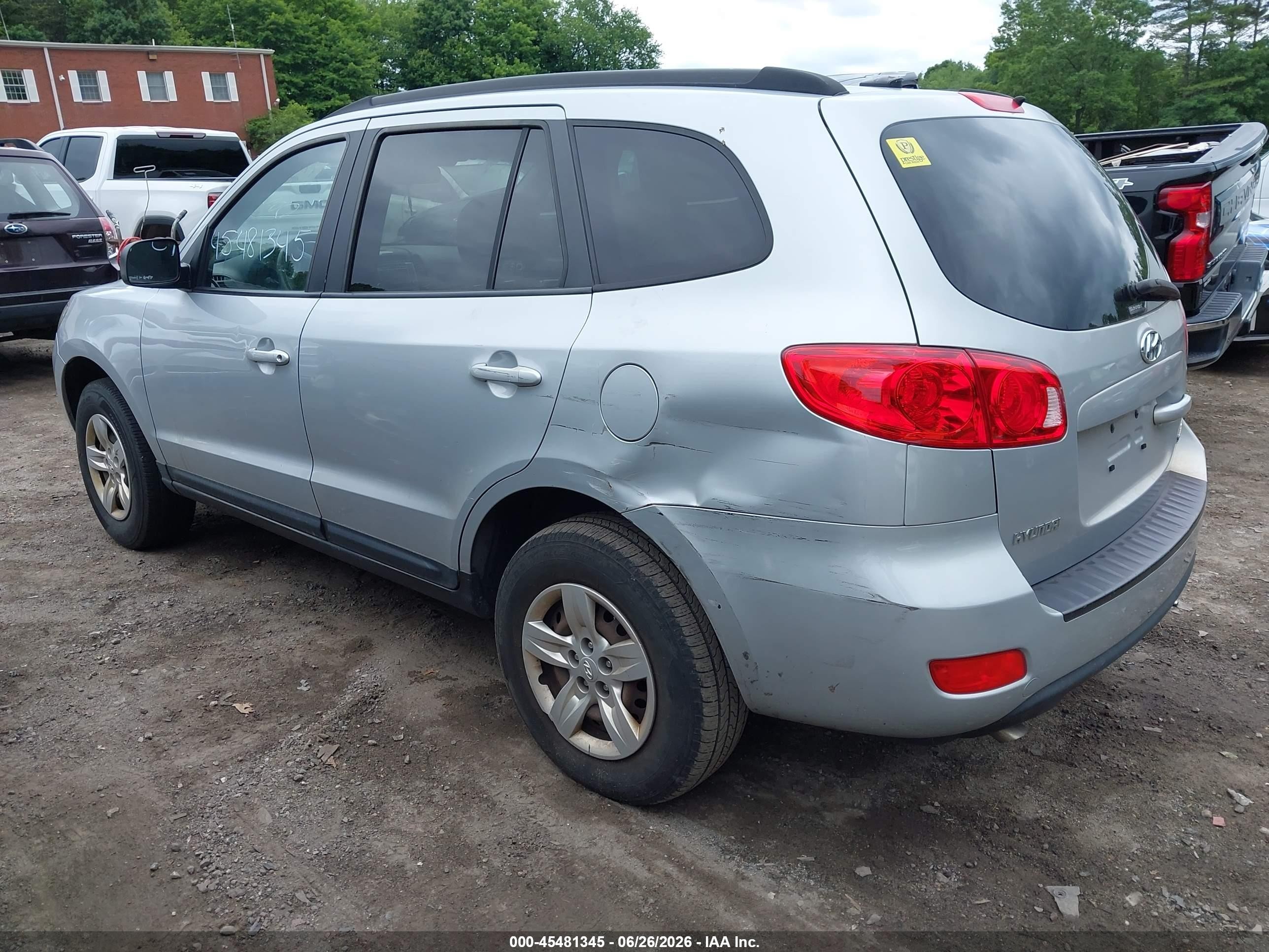 2009 Hyundai Santa Fe Gls Silver vin: 5NMSG13D59H300509