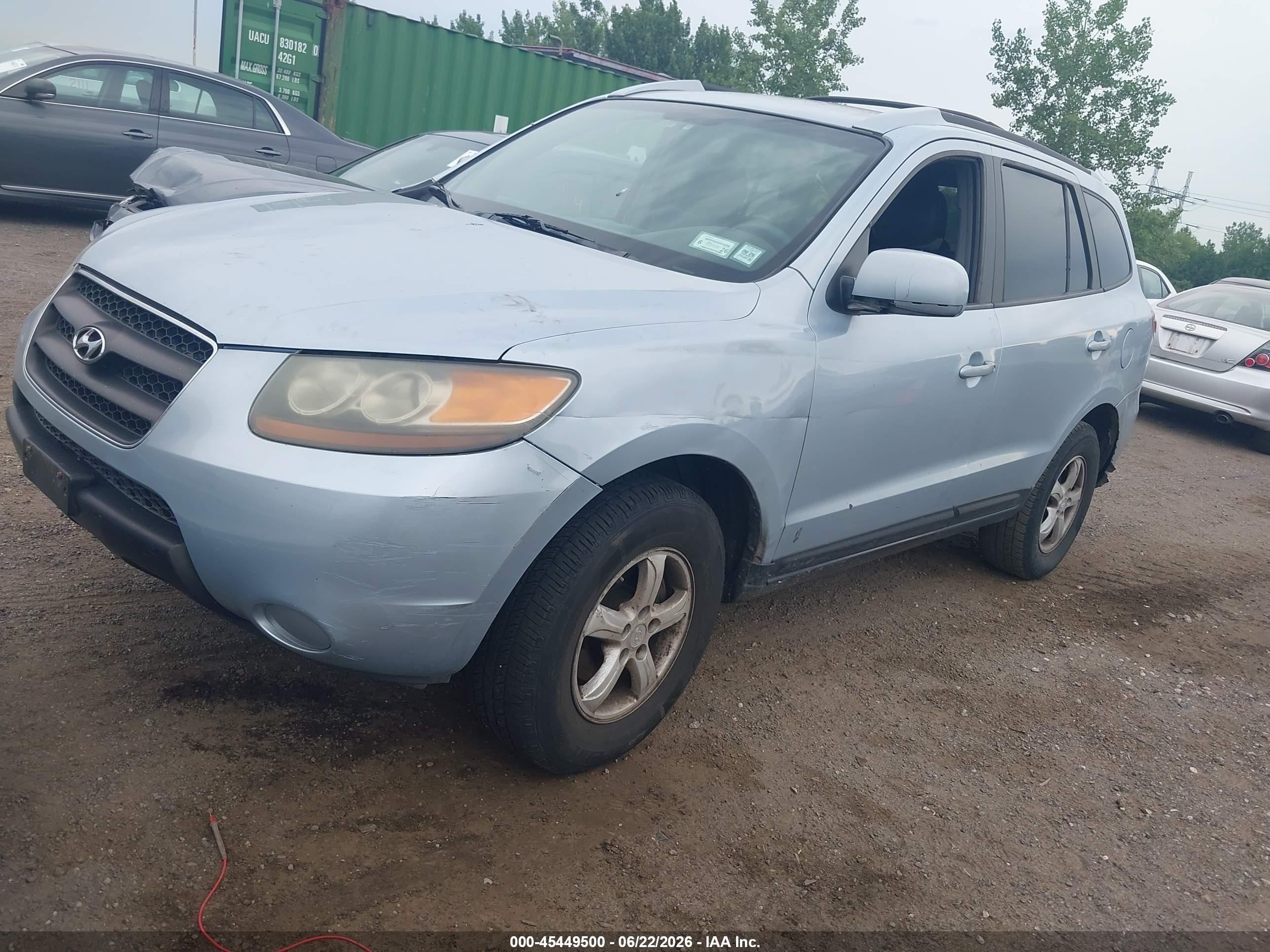 2007 Hyundai Santa Fe Gls Light Blue vin: 5NMSG13D67H037346