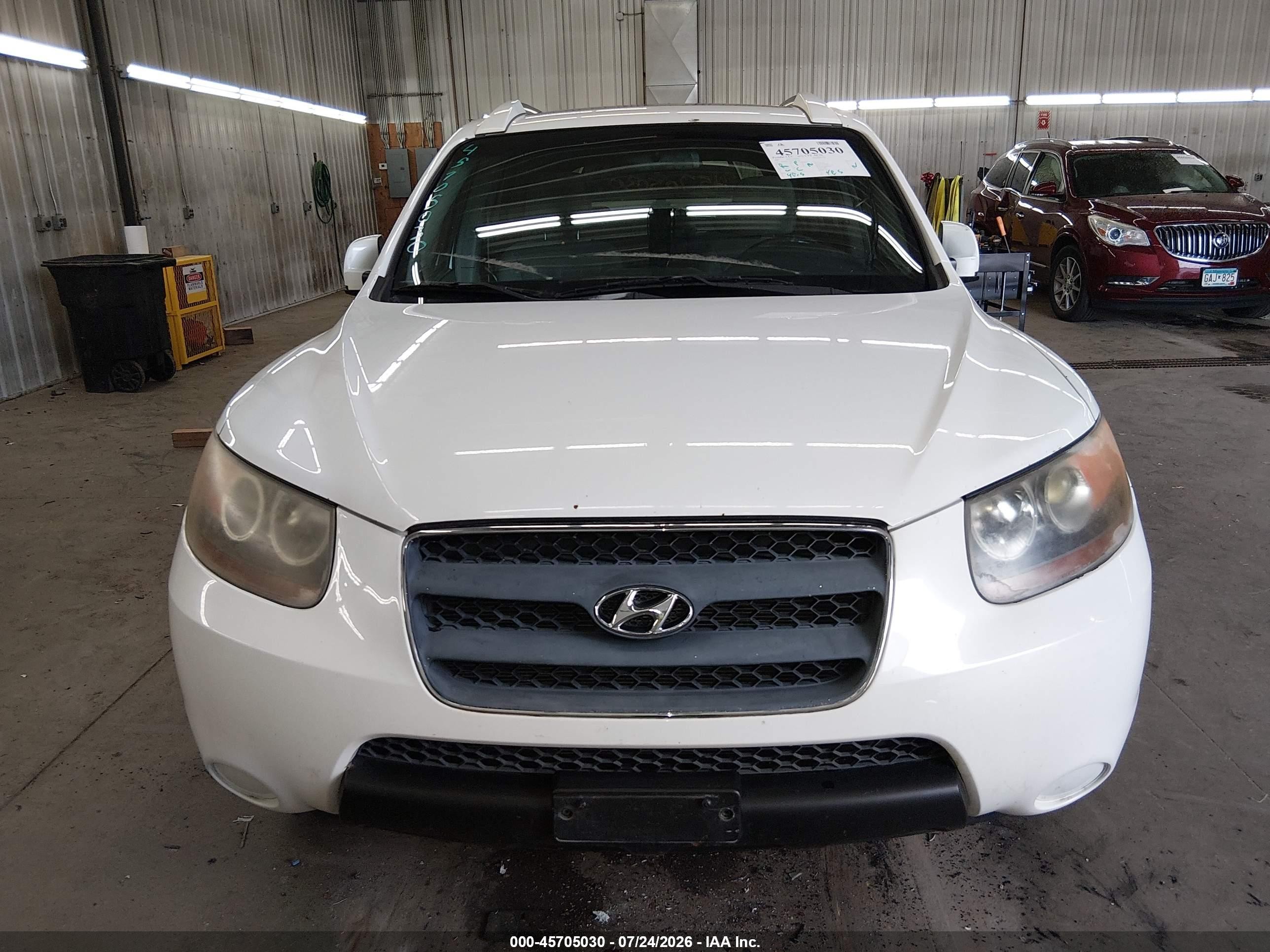 2007 Hyundai Santa Fe Gls White vin: 5NMSG13D67H116581