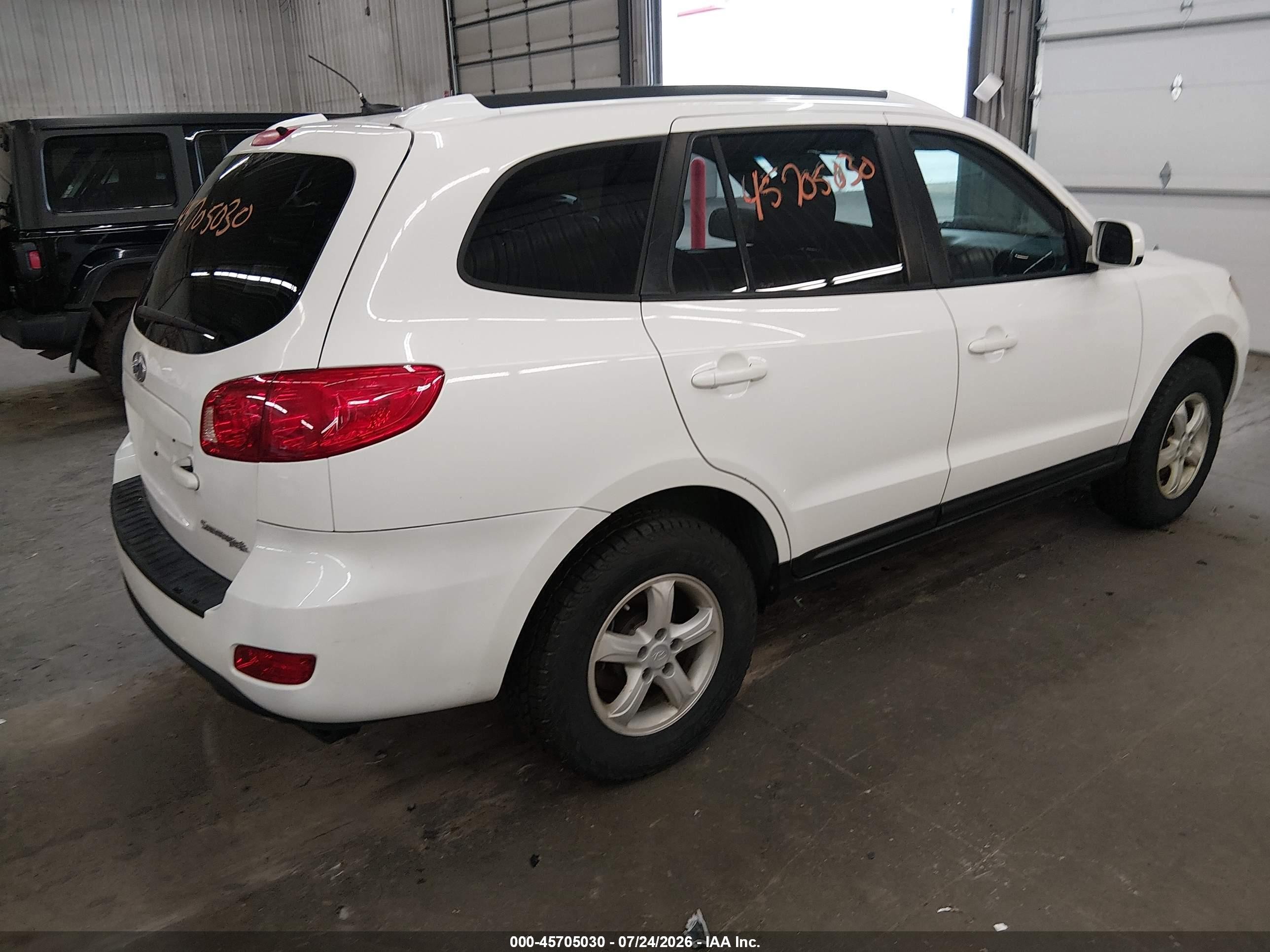 2007 Hyundai Santa Fe Gls White vin: 5NMSG13D67H116581
