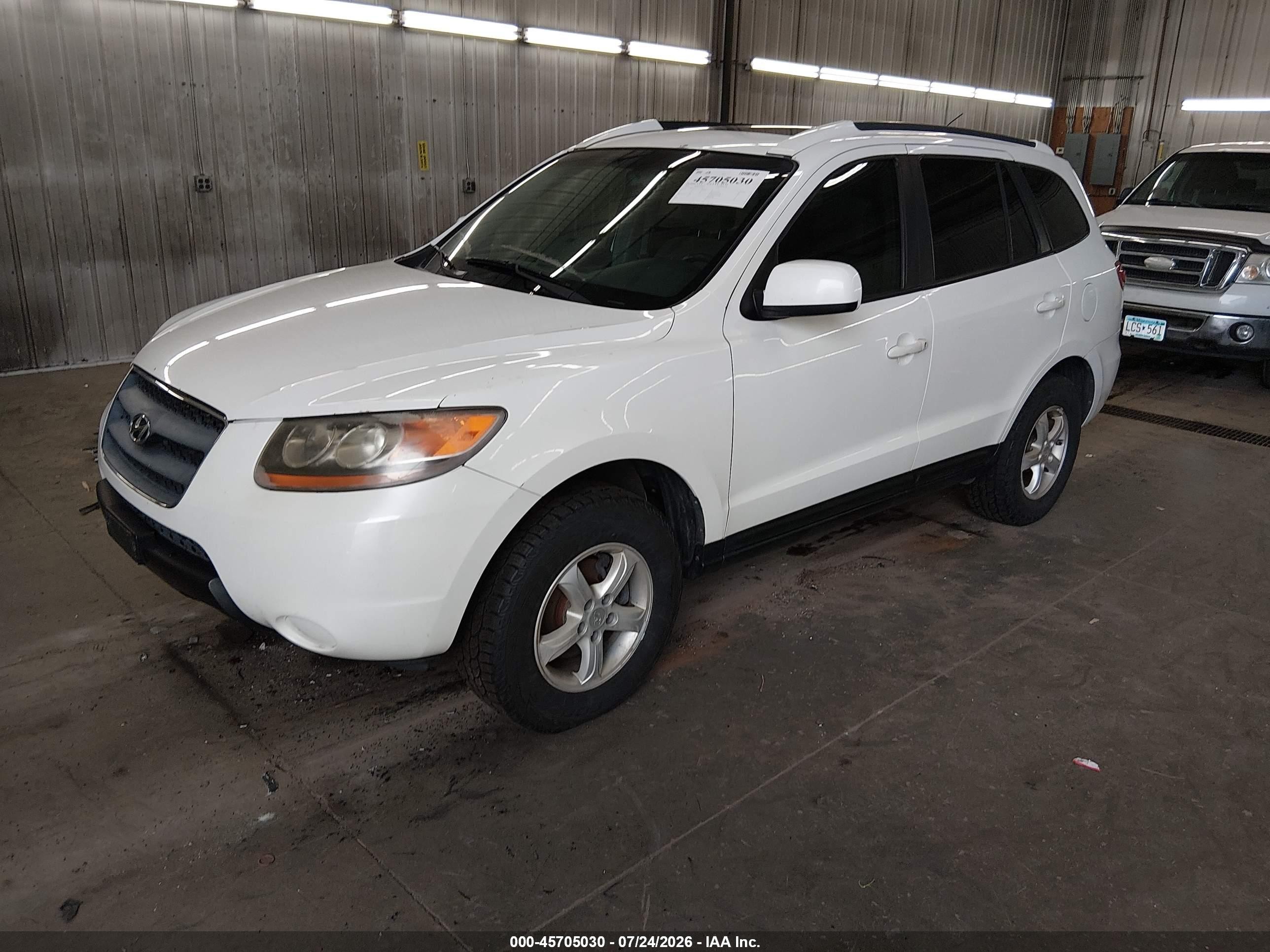 2007 Hyundai Santa Fe Gls White vin: 5NMSG13D67H116581