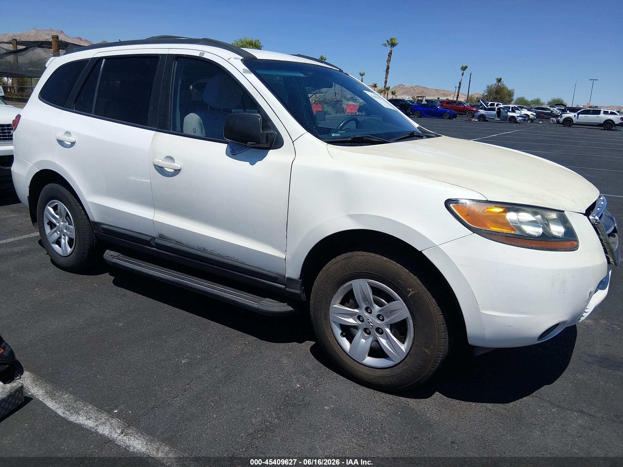 2009 Hyundai Santa Fe Gls White vin: 5NMSG13D69H287382