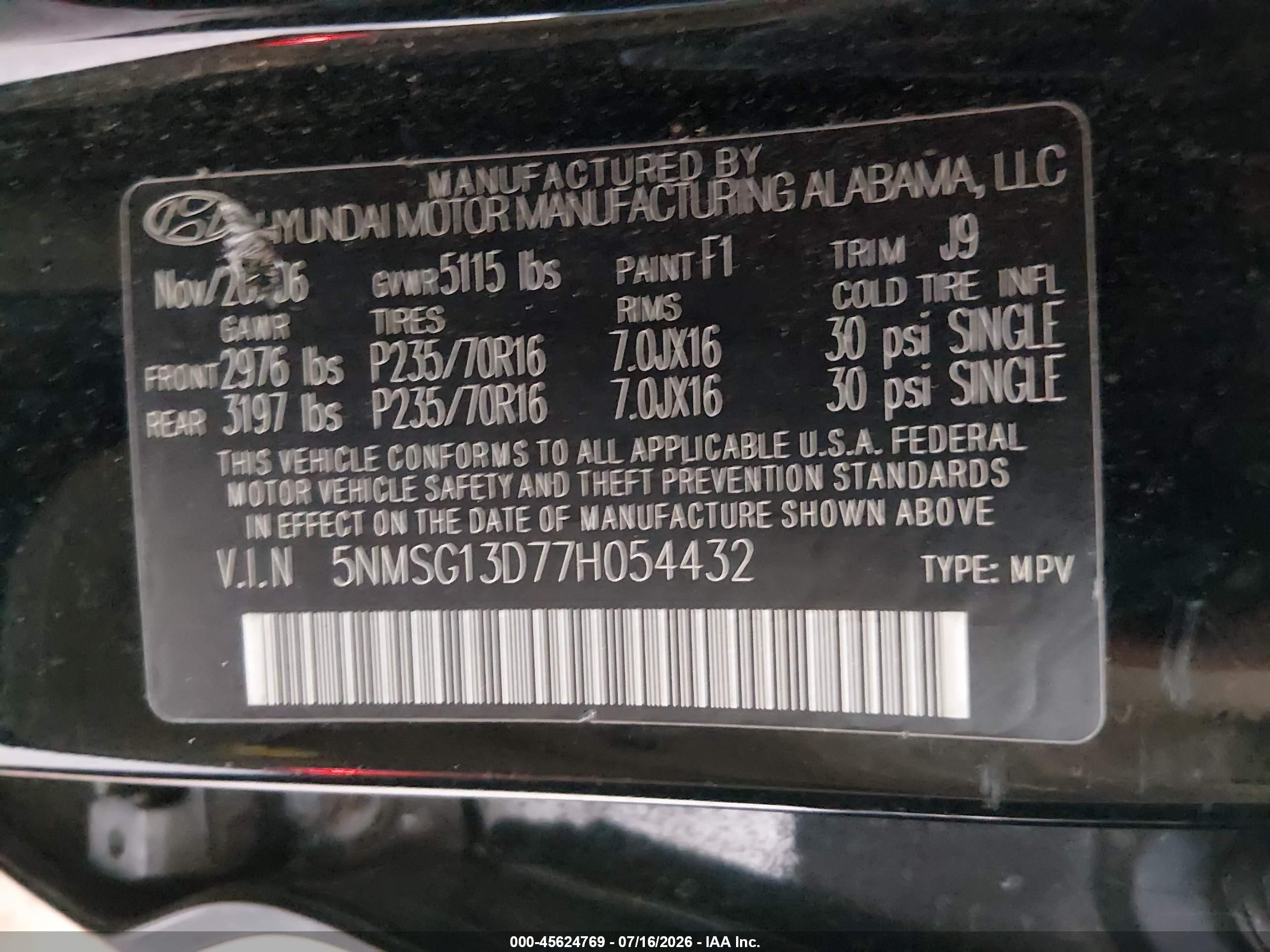 2007 Hyundai Santa Fe Gls Черный vin: 5NMSG13D77H054432