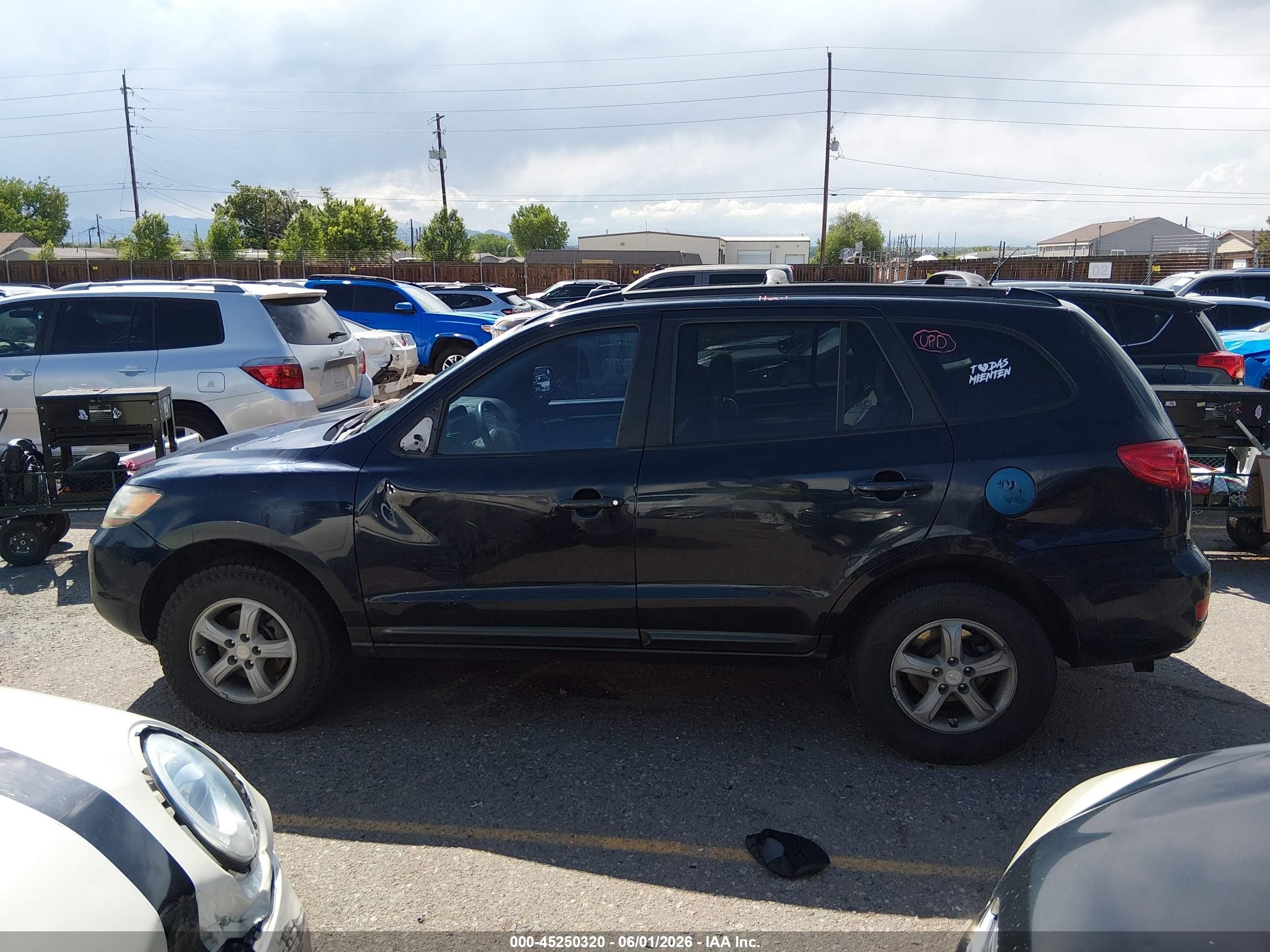 2007 Hyundai Santa Fe Gls Blue vin: 5NMSG13D77H064202