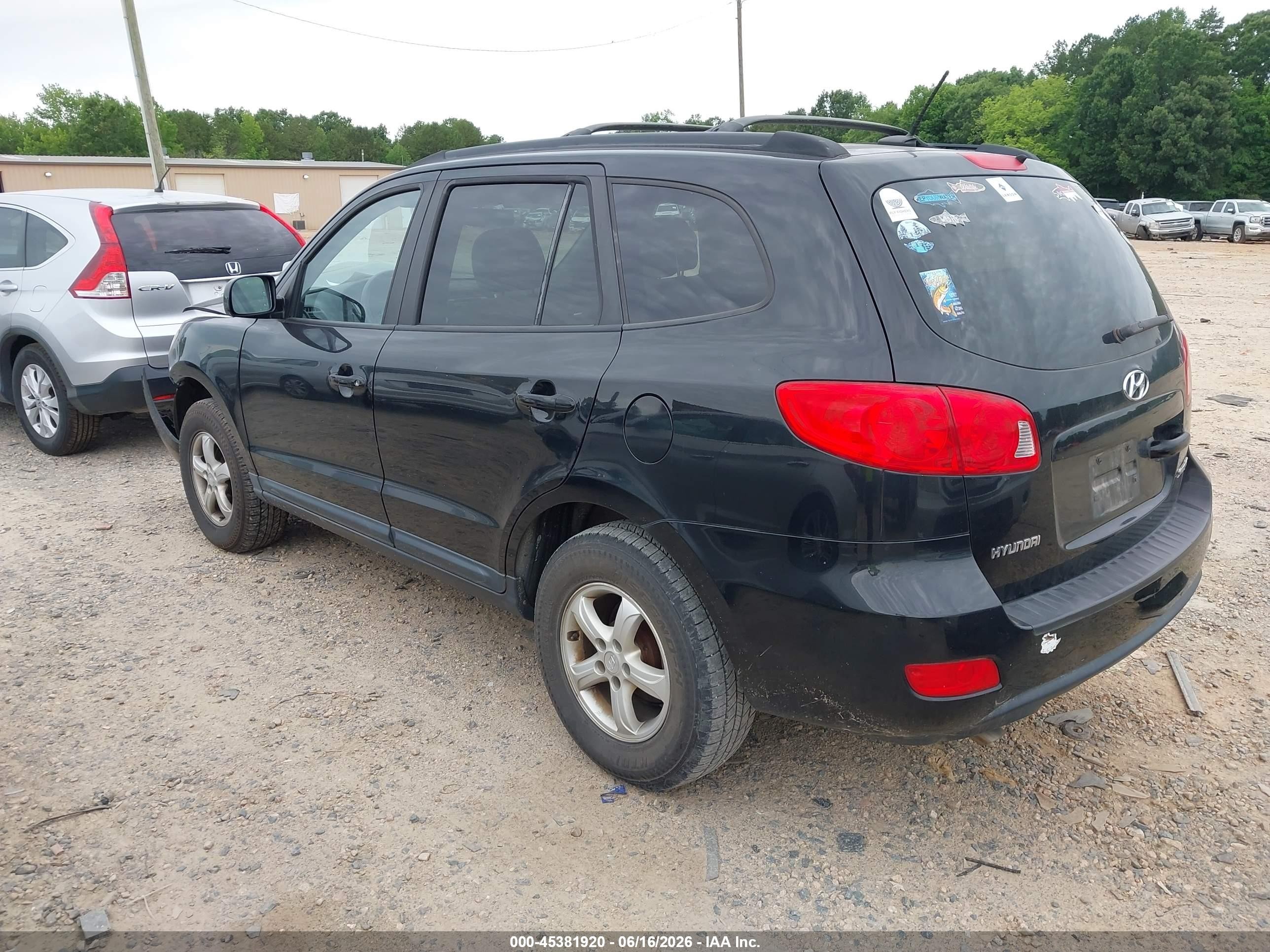 2008 Hyundai Santa Fe Gls Black vin: 5NMSG13D78H188665