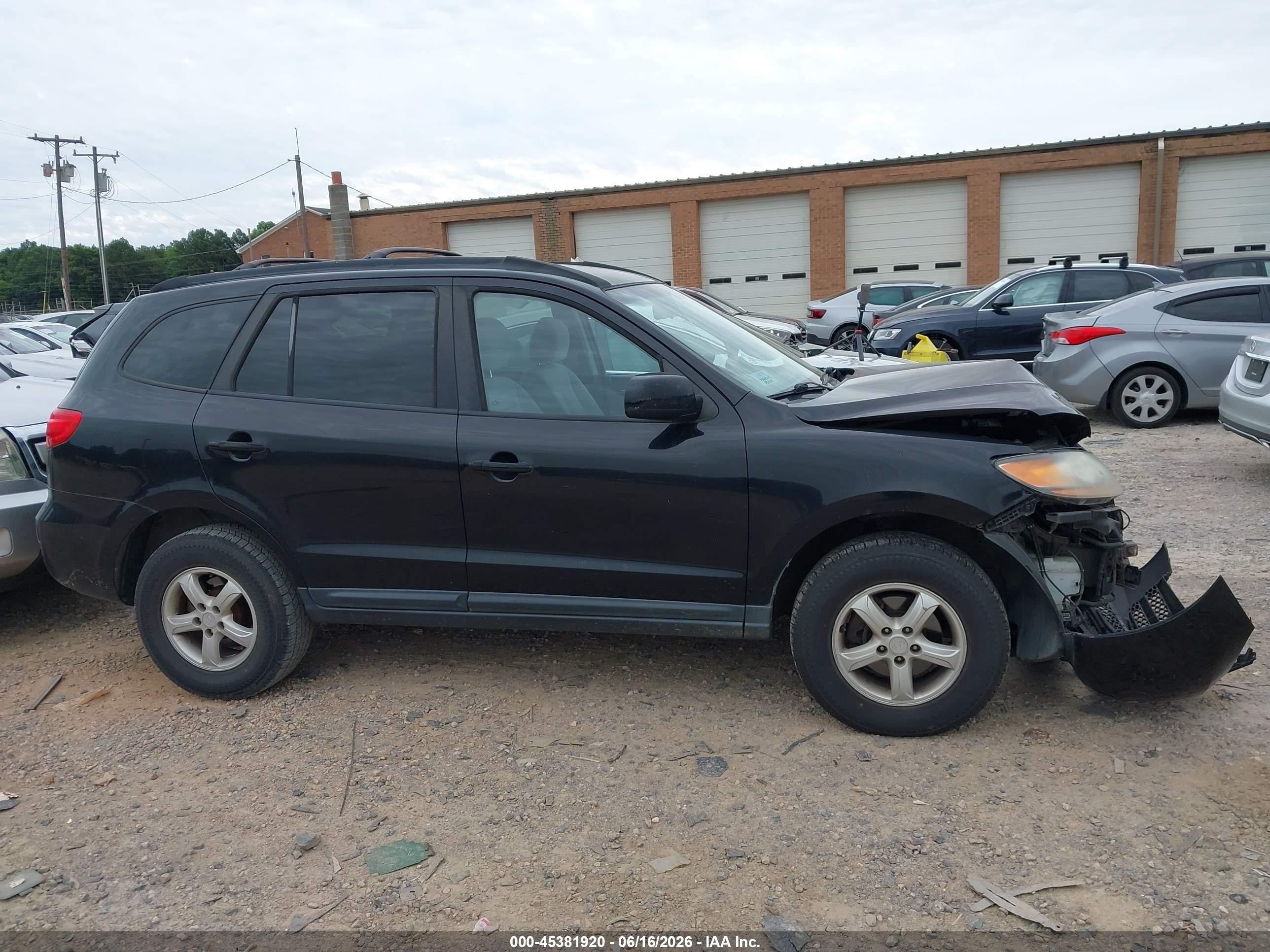 2008 Hyundai Santa Fe Gls Black vin: 5NMSG13D78H188665