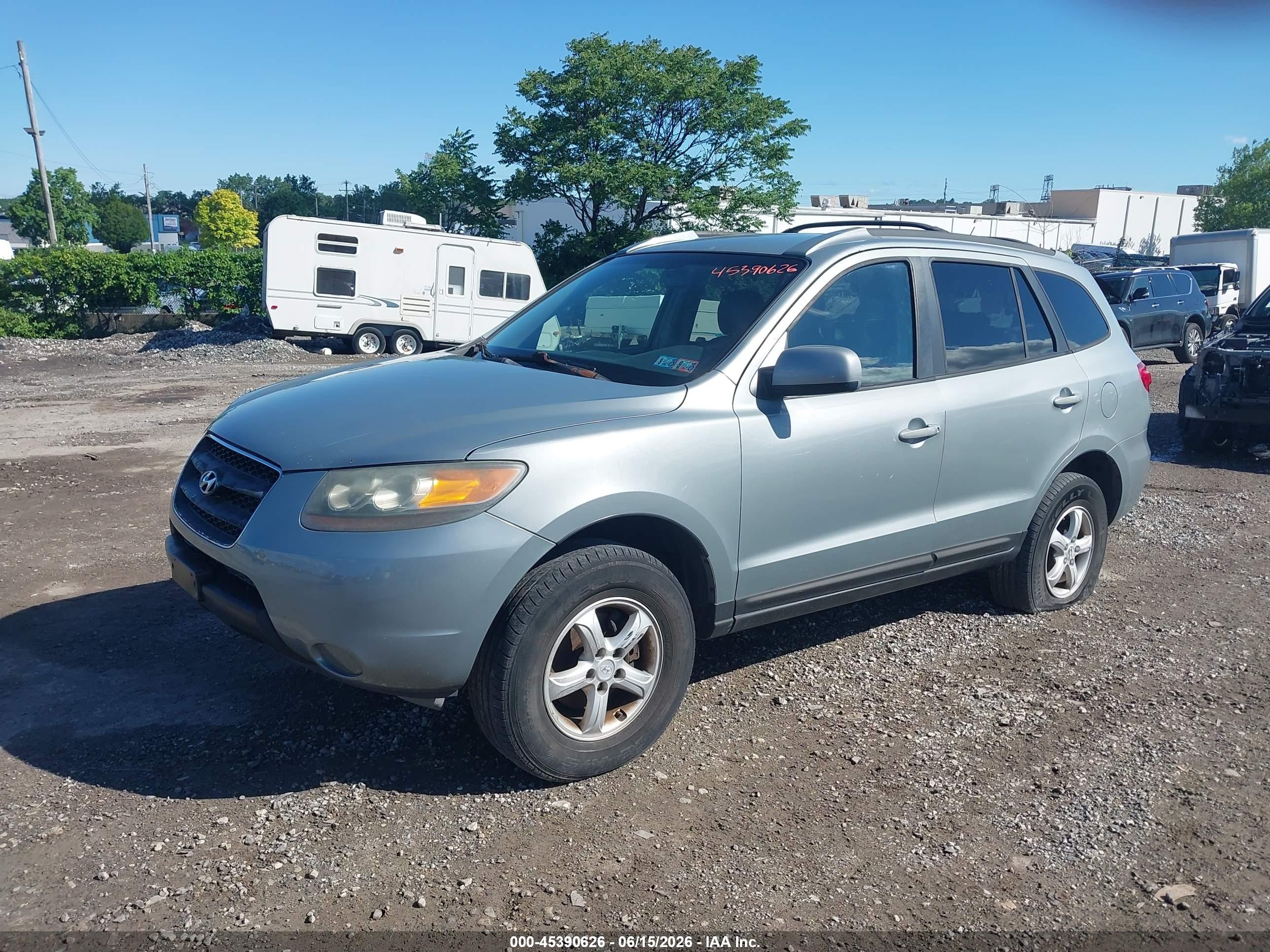 2007 Hyundai Santa Fe Gls Silver vin: 5NMSG13D87H013775