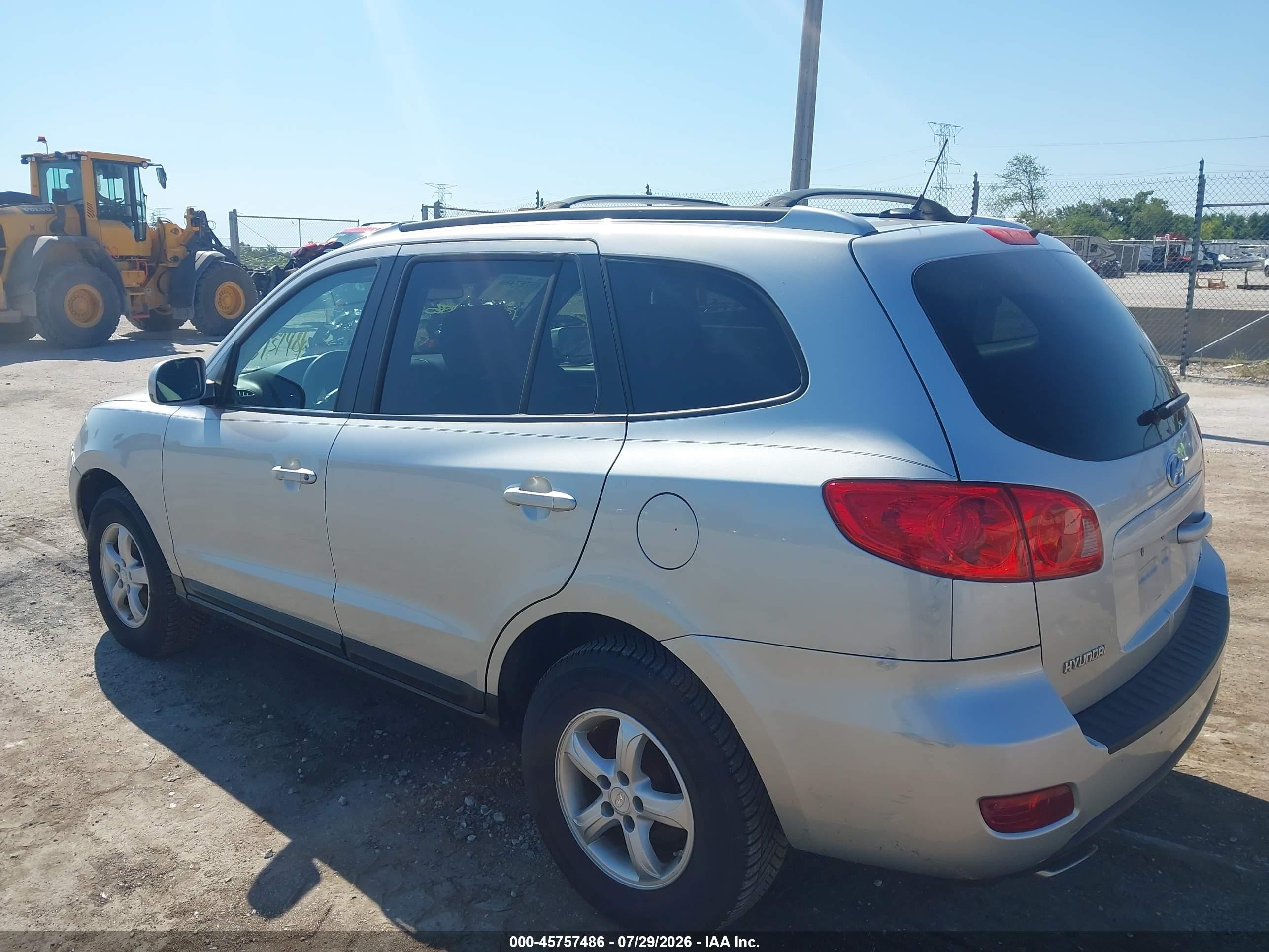 2007 Hyundai Santa Fe Gls Silver vin: 5NMSG13D87H098763