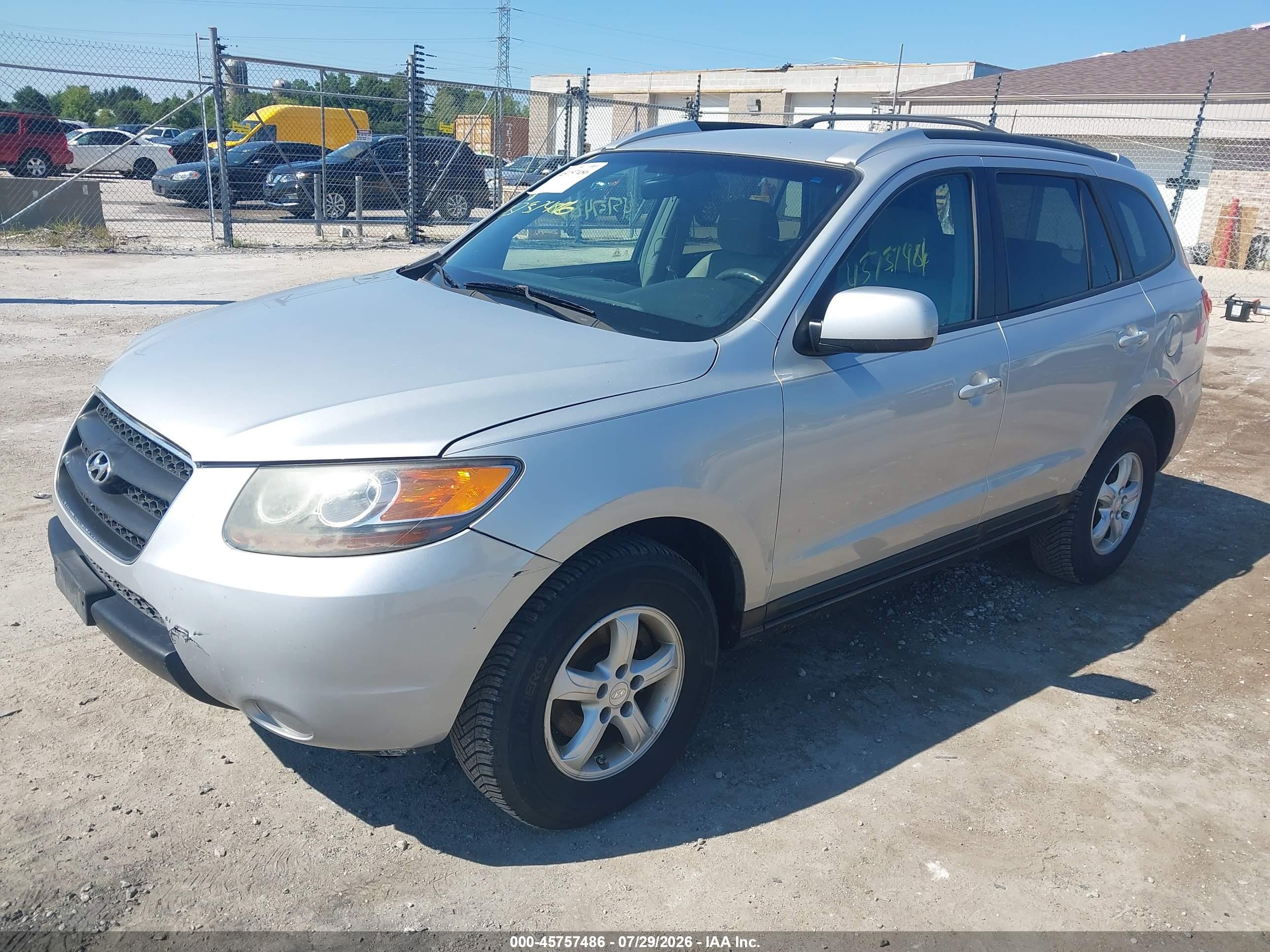 2007 Hyundai Santa Fe Gls Silver vin: 5NMSG13D87H098763