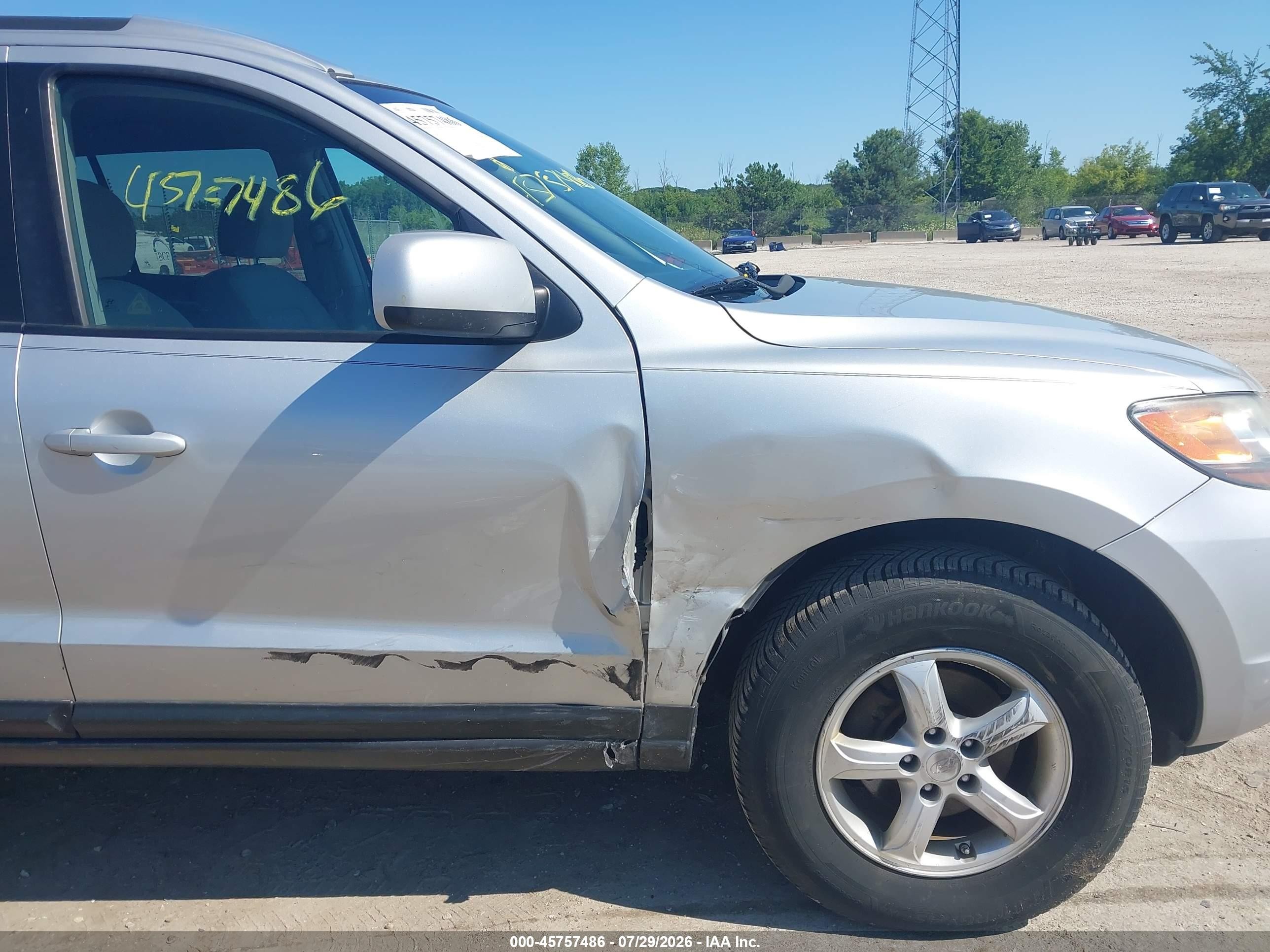 2007 Hyundai Santa Fe Gls Silver vin: 5NMSG13D87H098763