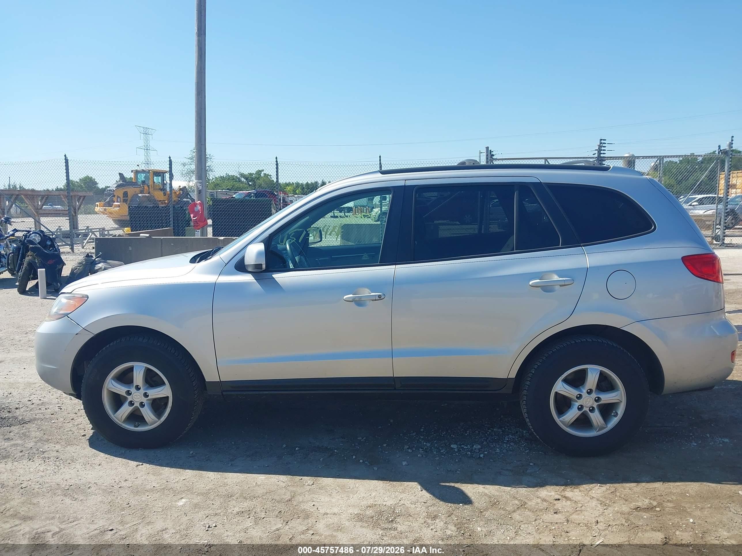 2007 Hyundai Santa Fe Gls Silver vin: 5NMSG13D87H098763