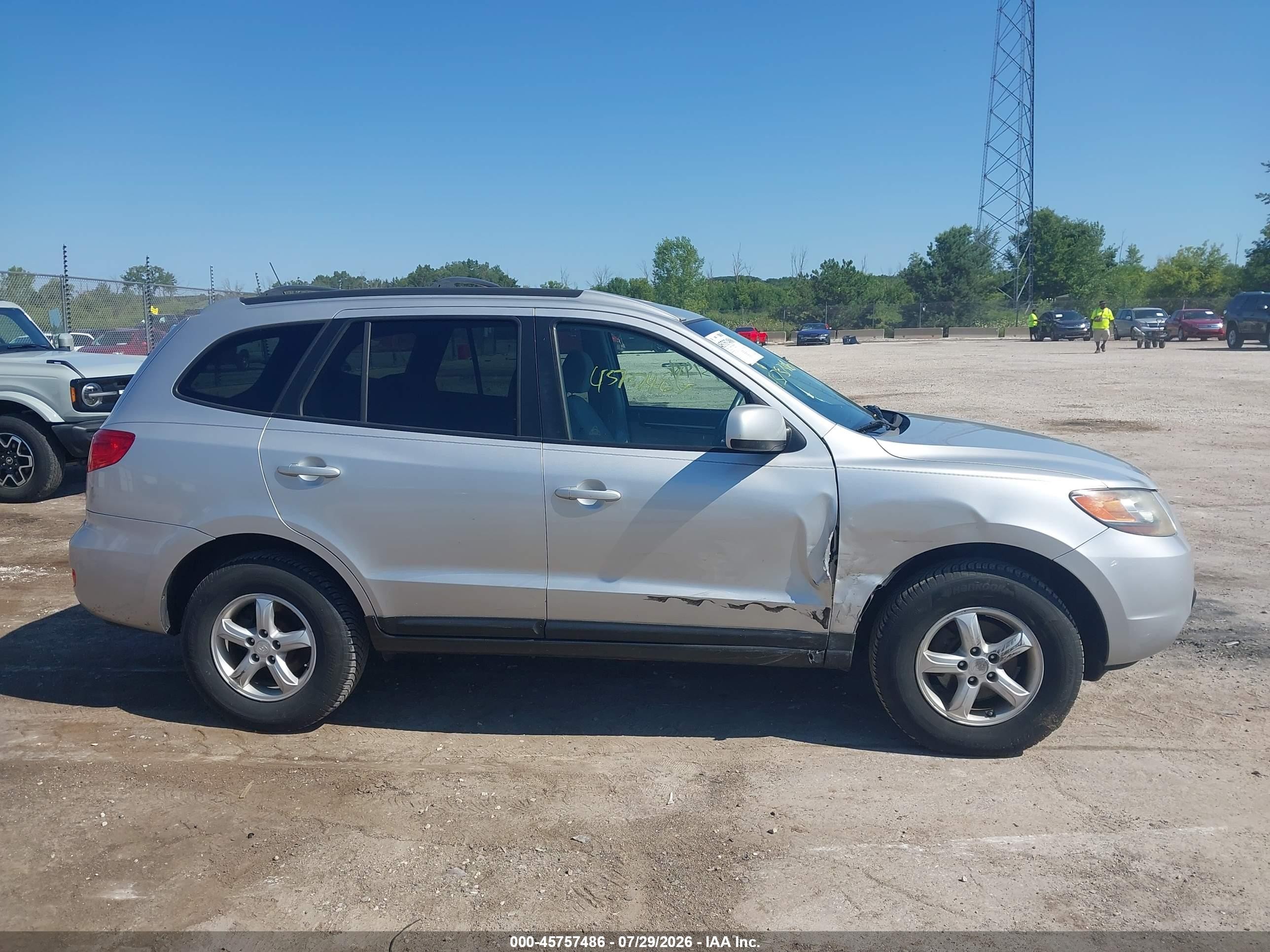 2007 Hyundai Santa Fe Gls Silver vin: 5NMSG13D87H098763