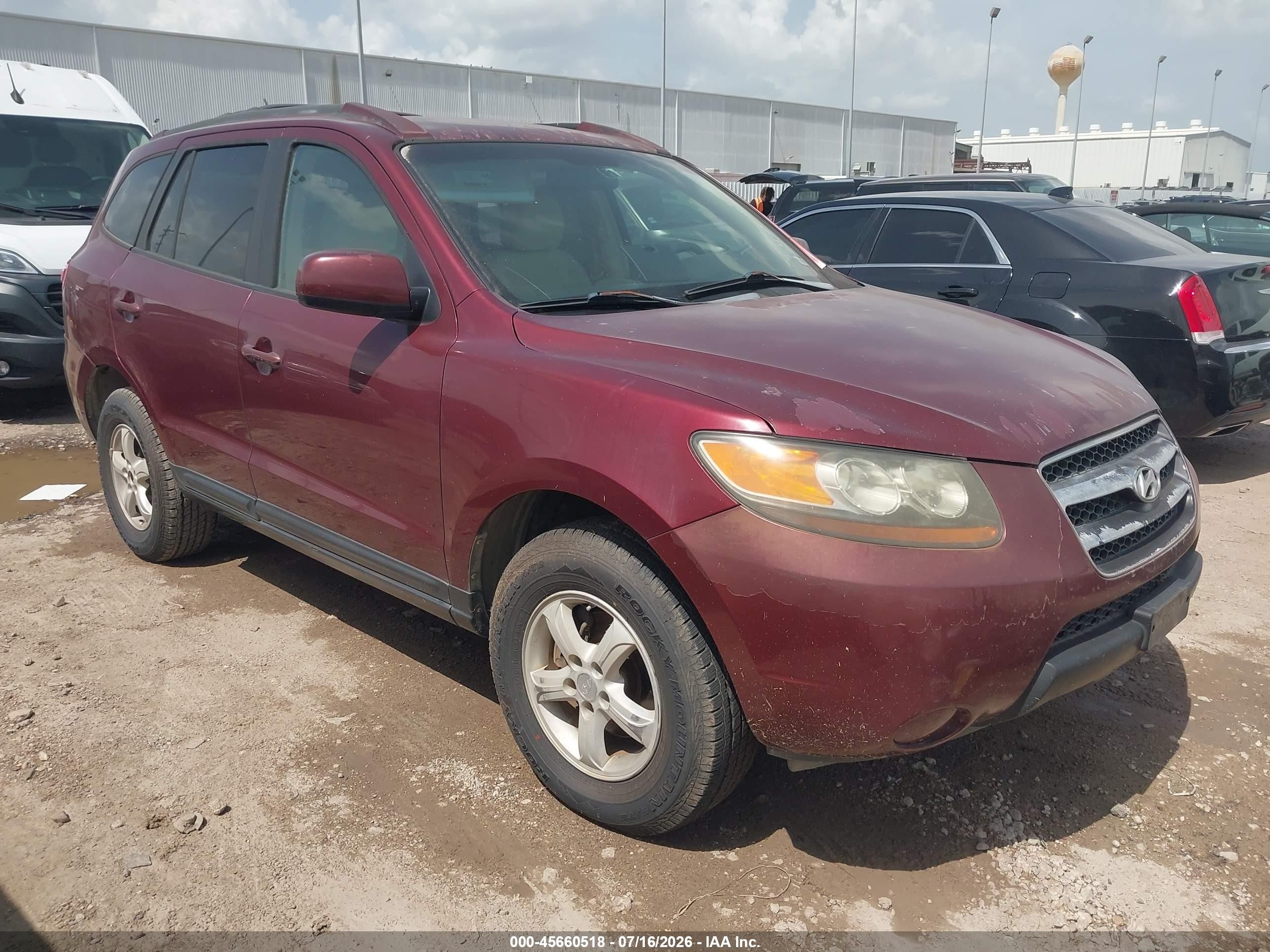 2007 Hyundai Santa Fe Gls Maroon vin: 5NMSG13D87H105842