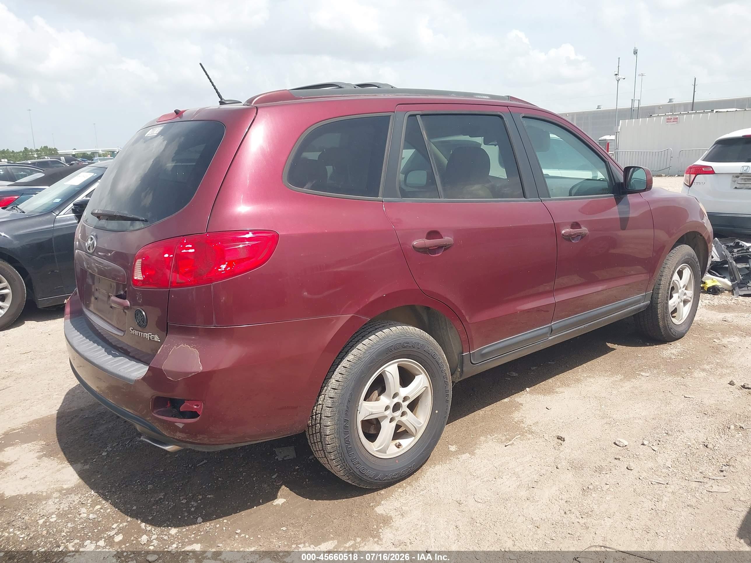2007 Hyundai Santa Fe Gls Maroon vin: 5NMSG13D87H105842