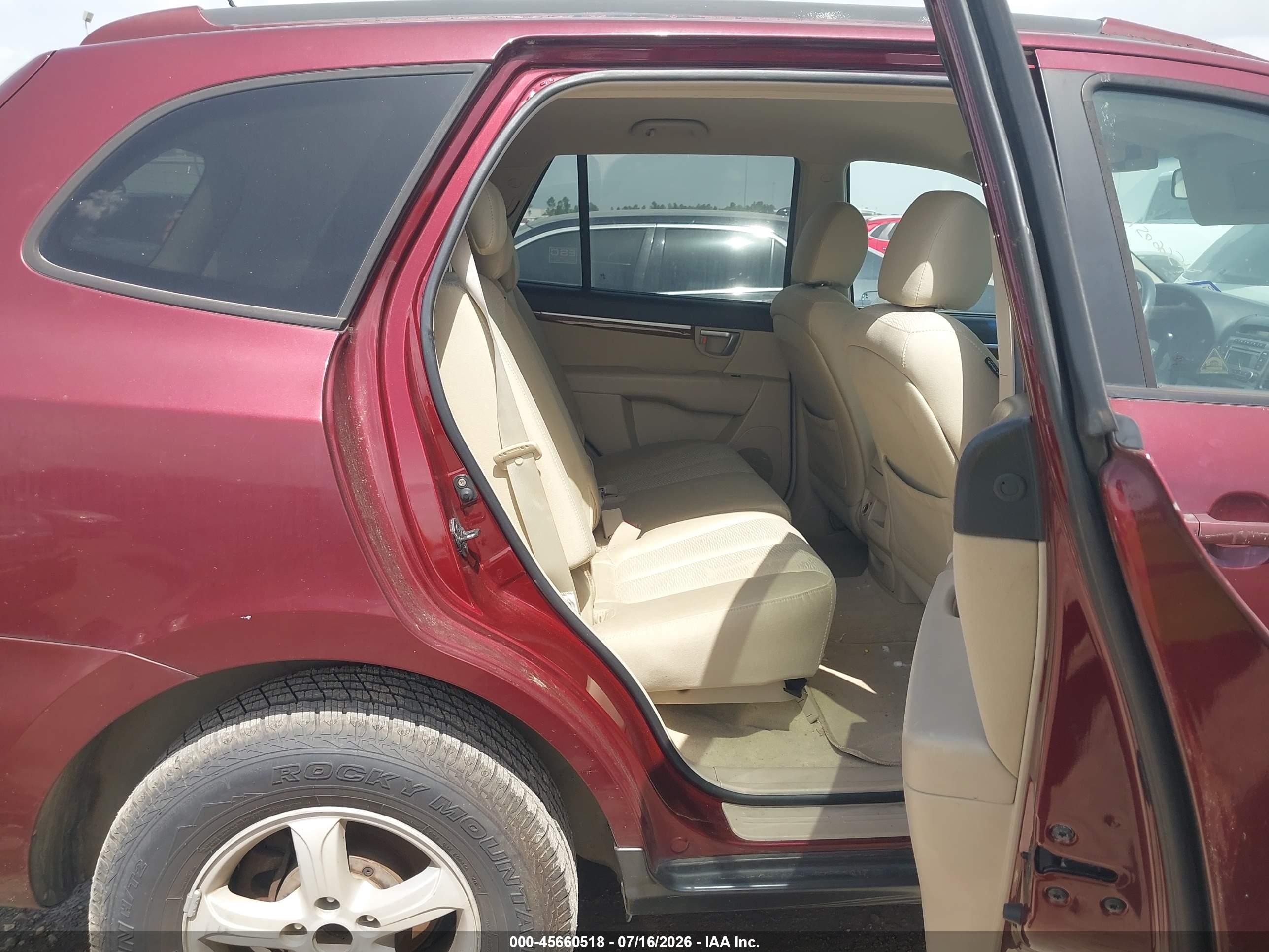 2007 Hyundai Santa Fe Gls Maroon vin: 5NMSG13D87H105842