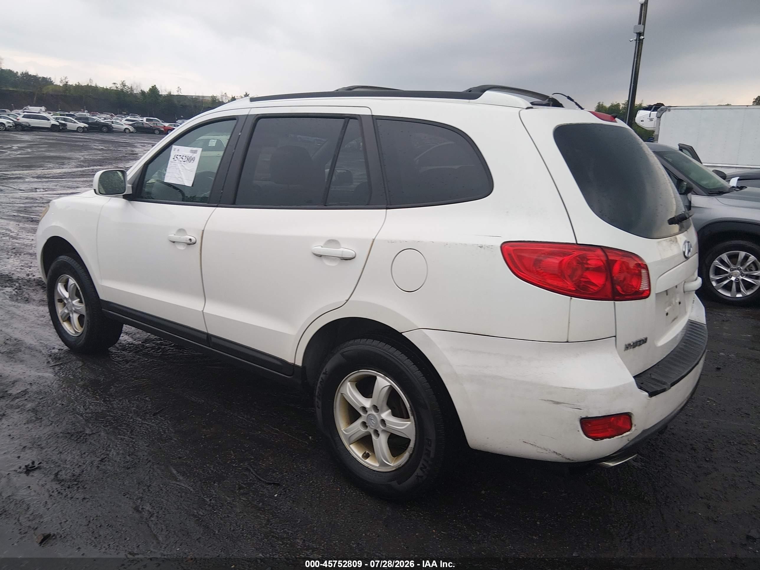 2007 Hyundai Santa Fe Gls White vin: 5NMSG13D87H124388