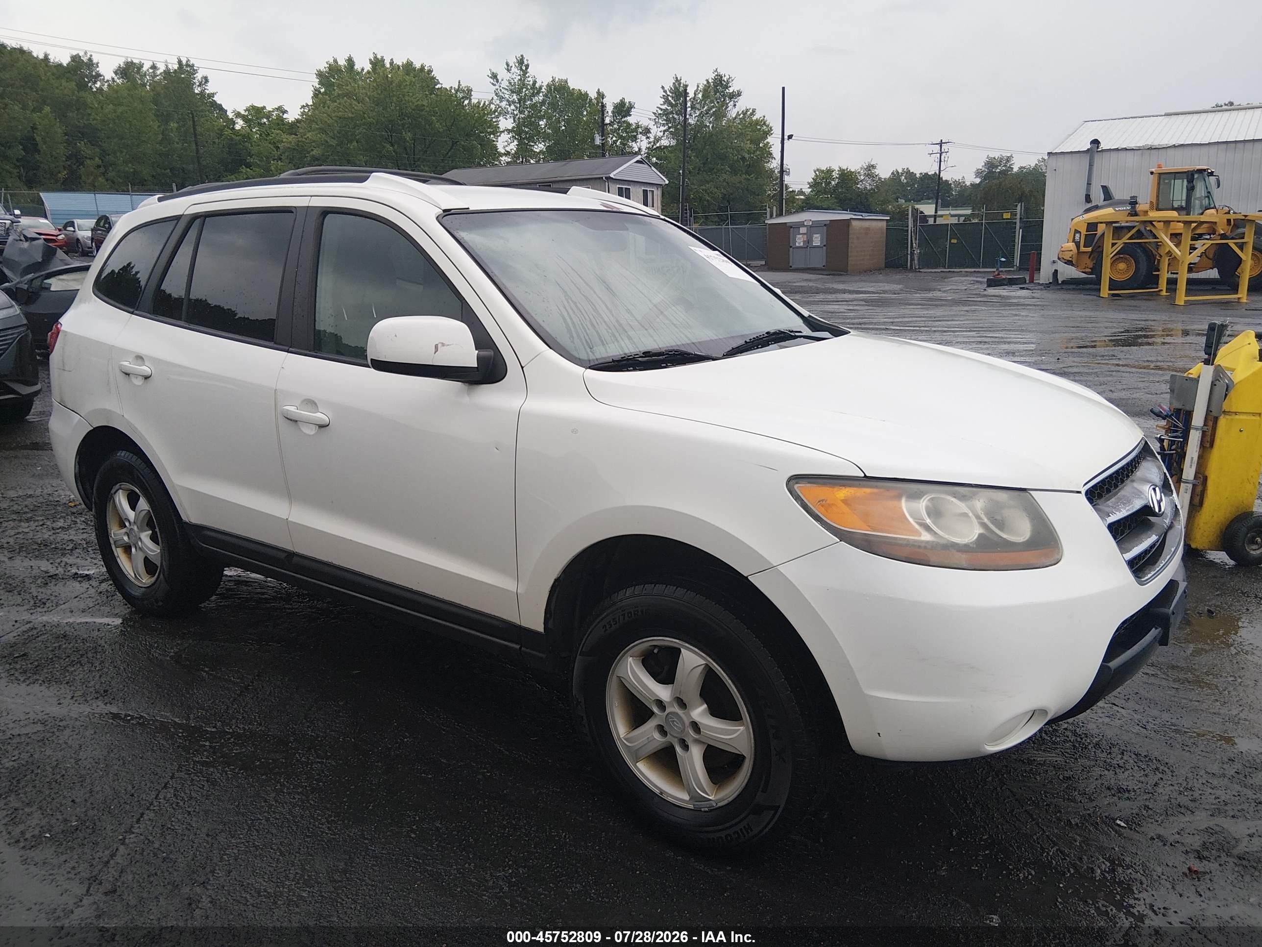 2007 Hyundai Santa Fe Gls White vin: 5NMSG13D87H124388