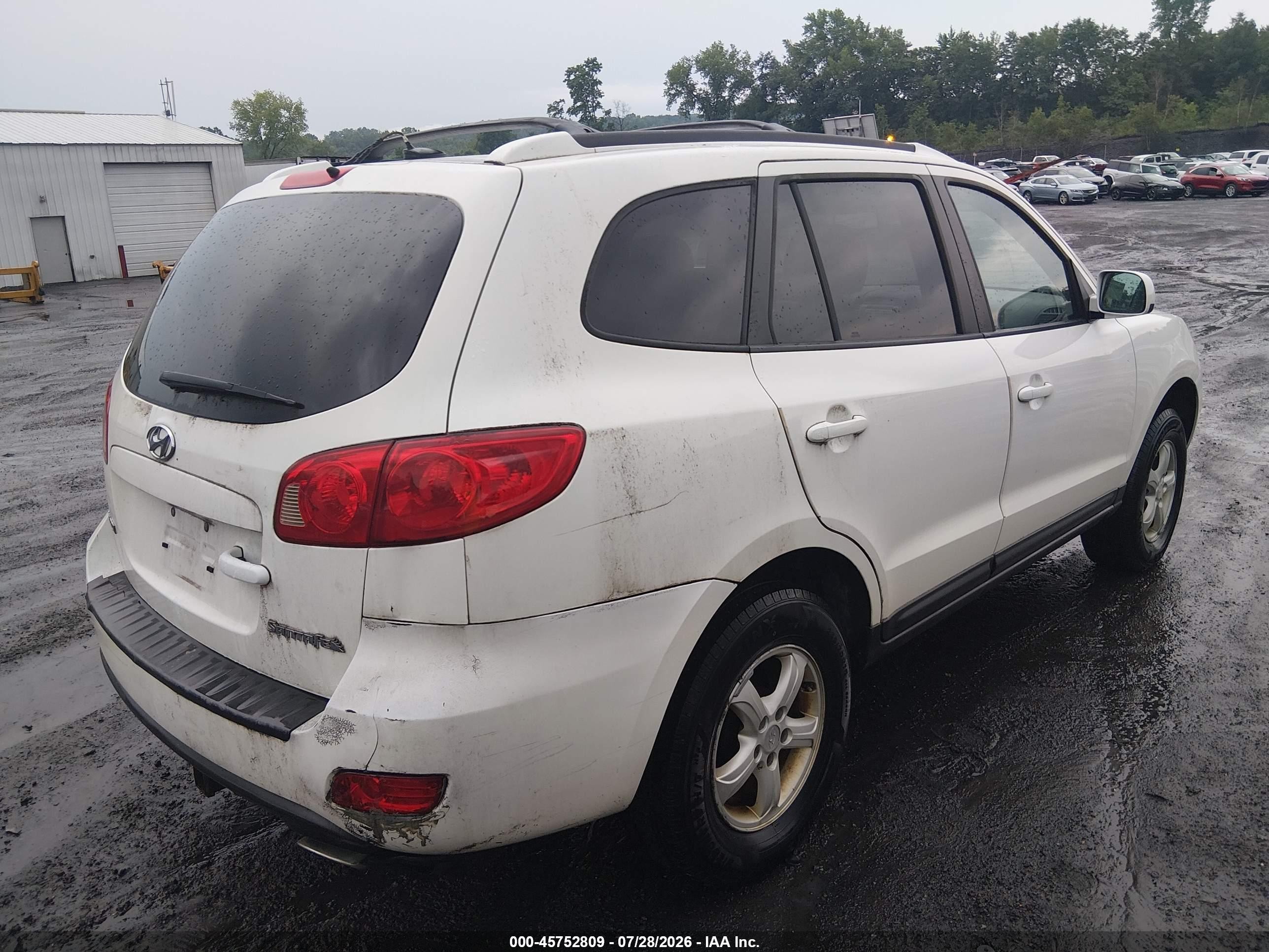2007 Hyundai Santa Fe Gls White vin: 5NMSG13D87H124388