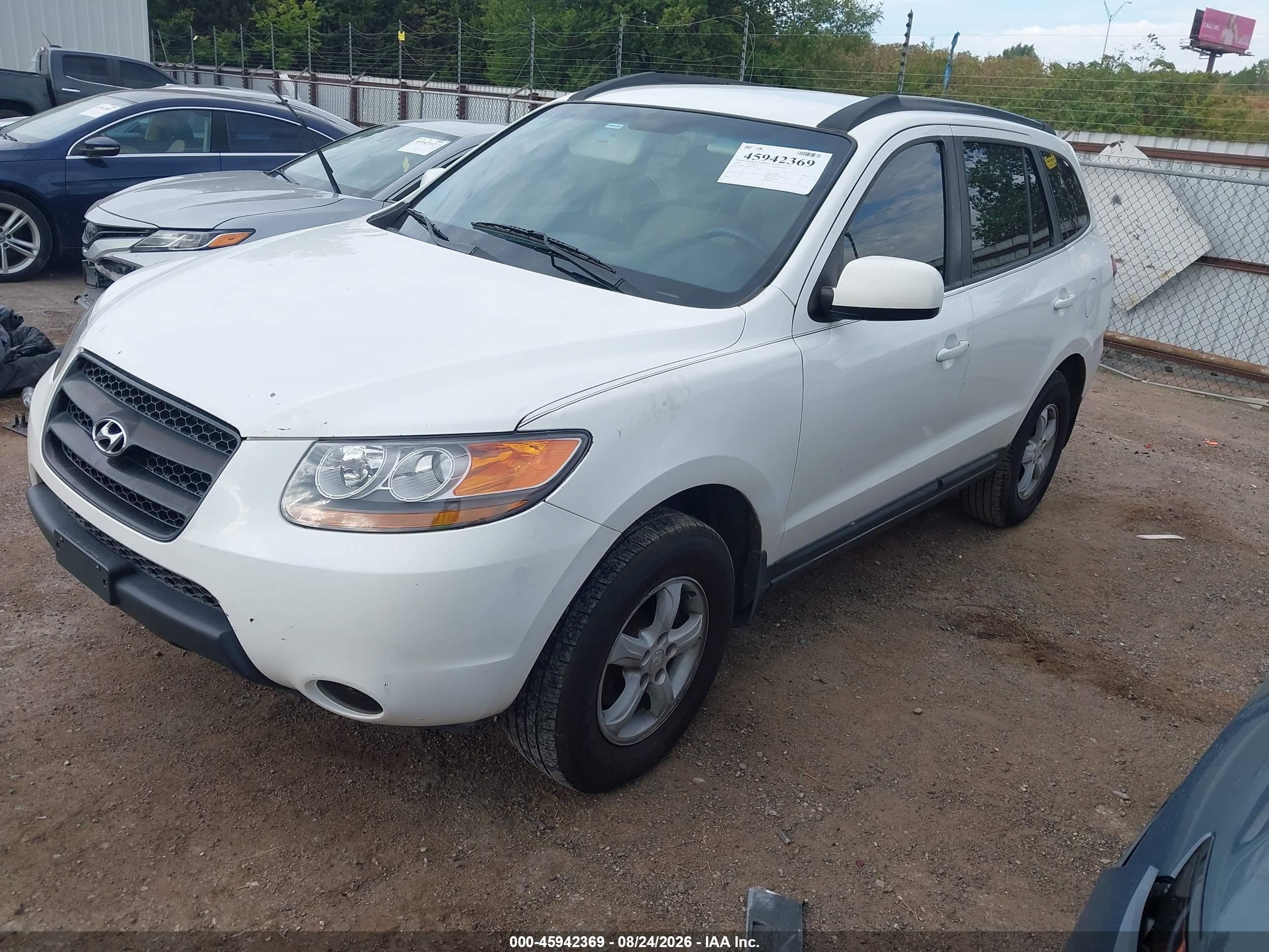 2008 Hyundai Santa Fe Gls White vin: 5NMSG13D88H152628