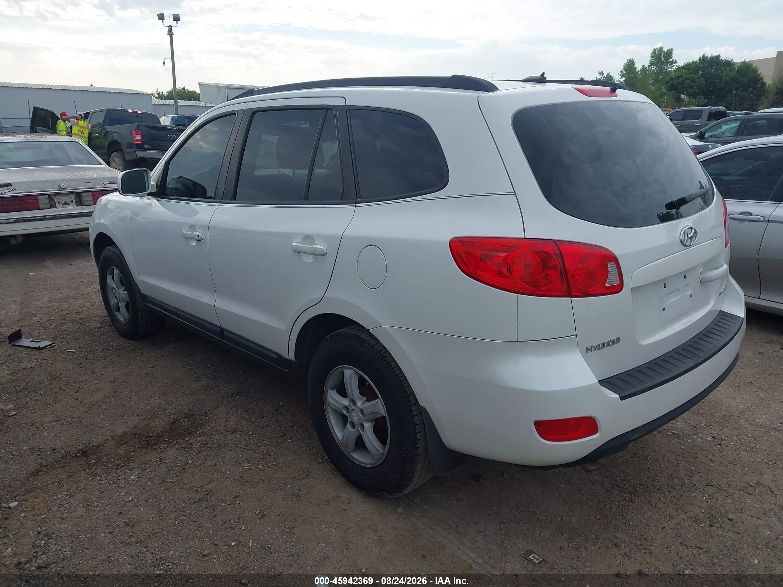 2008 Hyundai Santa Fe Gls White vin: 5NMSG13D88H152628
