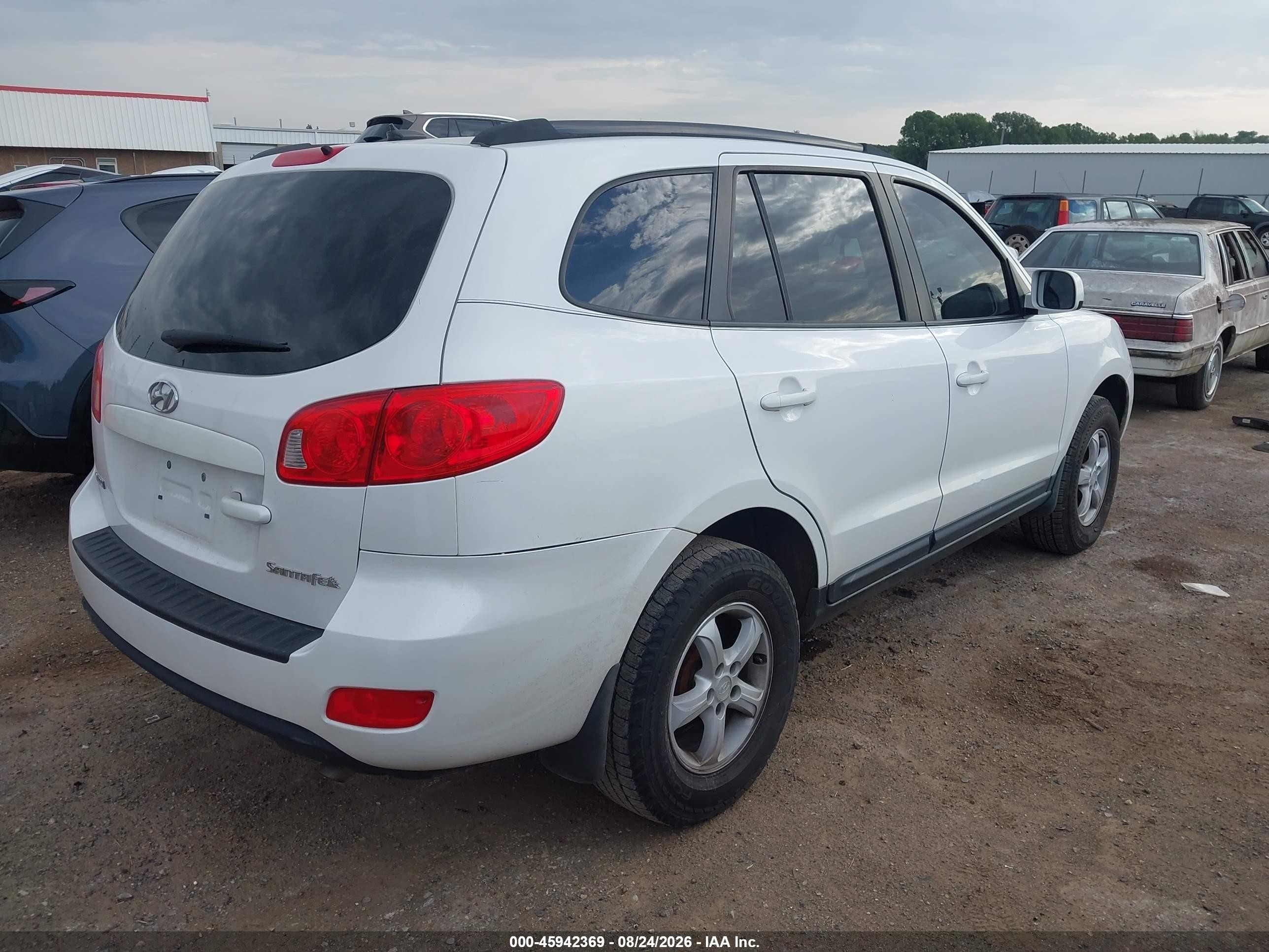 2008 Hyundai Santa Fe Gls White vin: 5NMSG13D88H152628