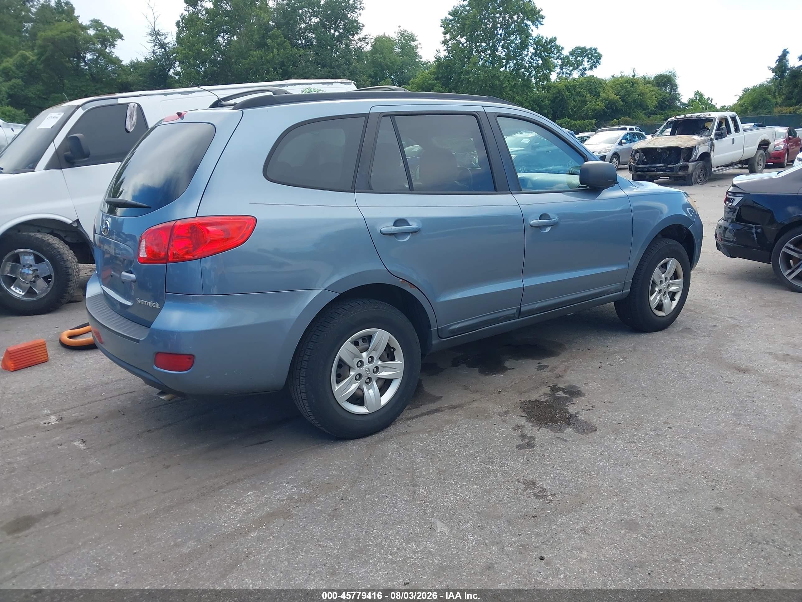 2009 Hyundai Santa Fe Gls Light Blue vin: 5NMSG13D89H286279