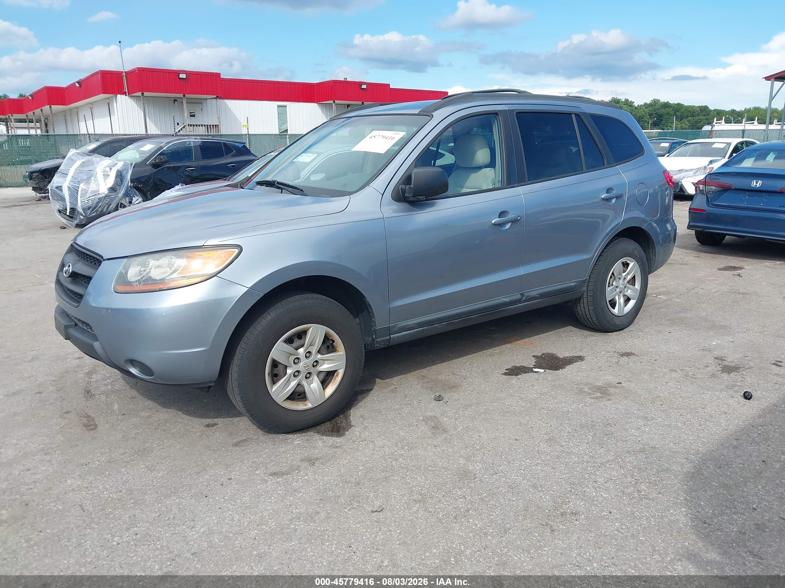 2009 Hyundai Santa Fe Gls Light Blue vin: 5NMSG13D89H286279