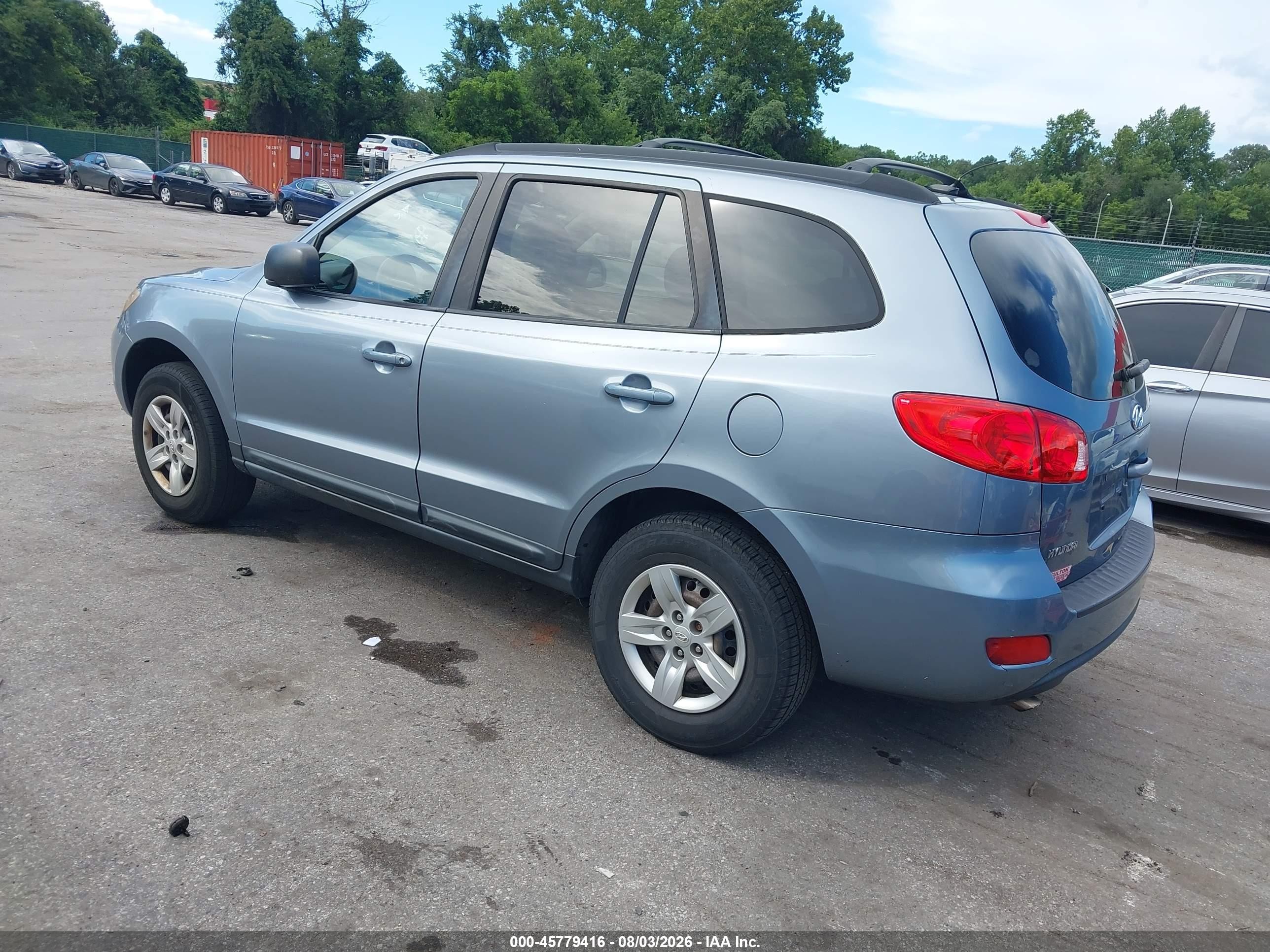 2009 Hyundai Santa Fe Gls Light Blue vin: 5NMSG13D89H286279