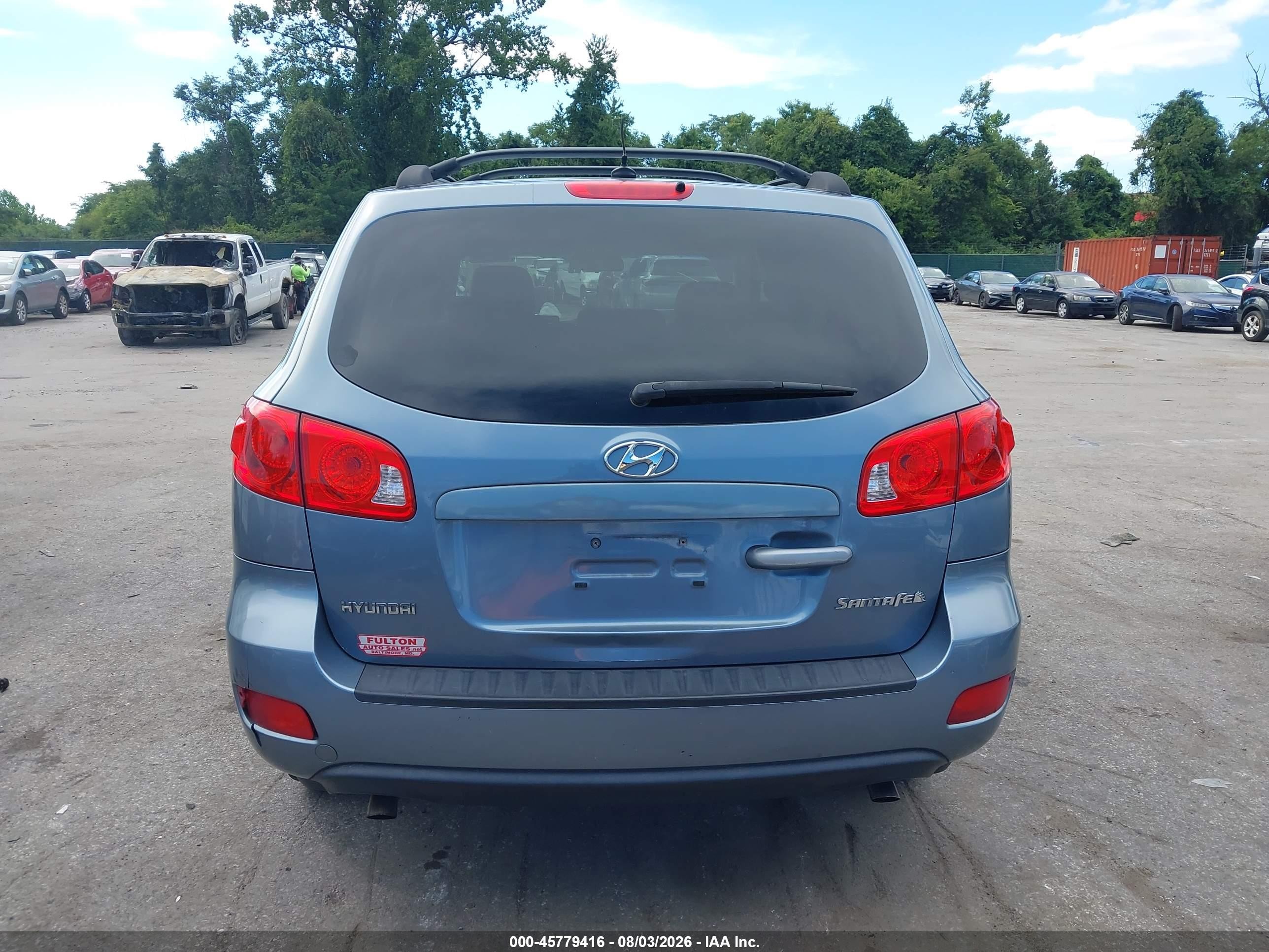 2009 Hyundai Santa Fe Gls Light Blue vin: 5NMSG13D89H286279