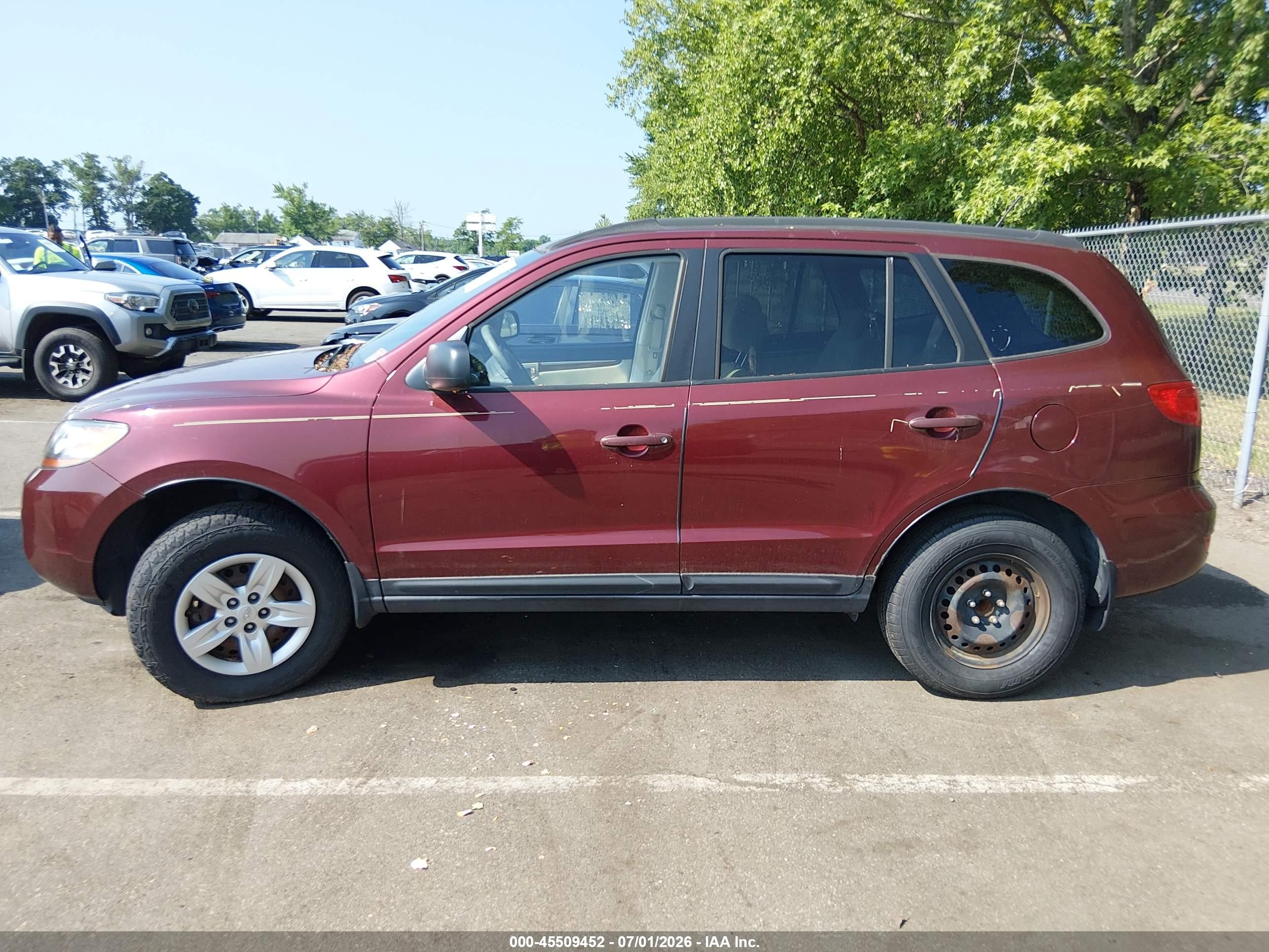 2009 Hyundai Santa Fe Gls Maroon vin: 5NMSG13D89H319331