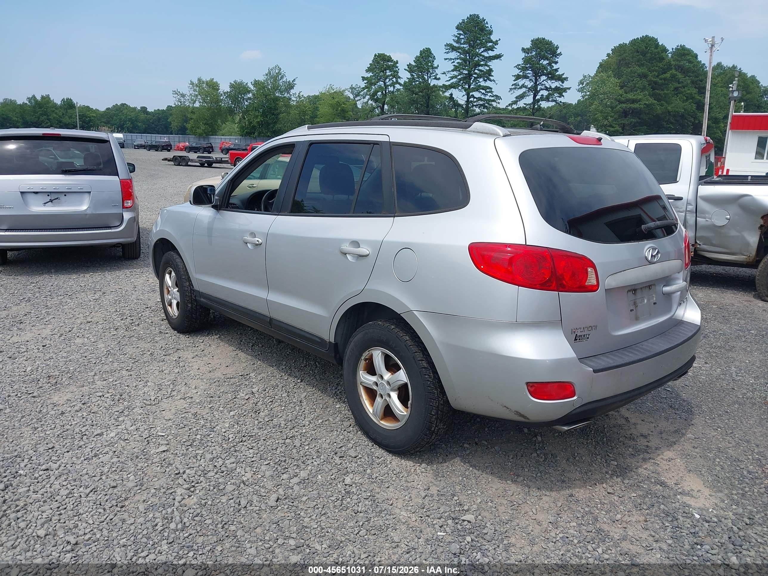 2007 Hyundai Santa Fe Gls Silver vin: 5NMSG13D97H002476