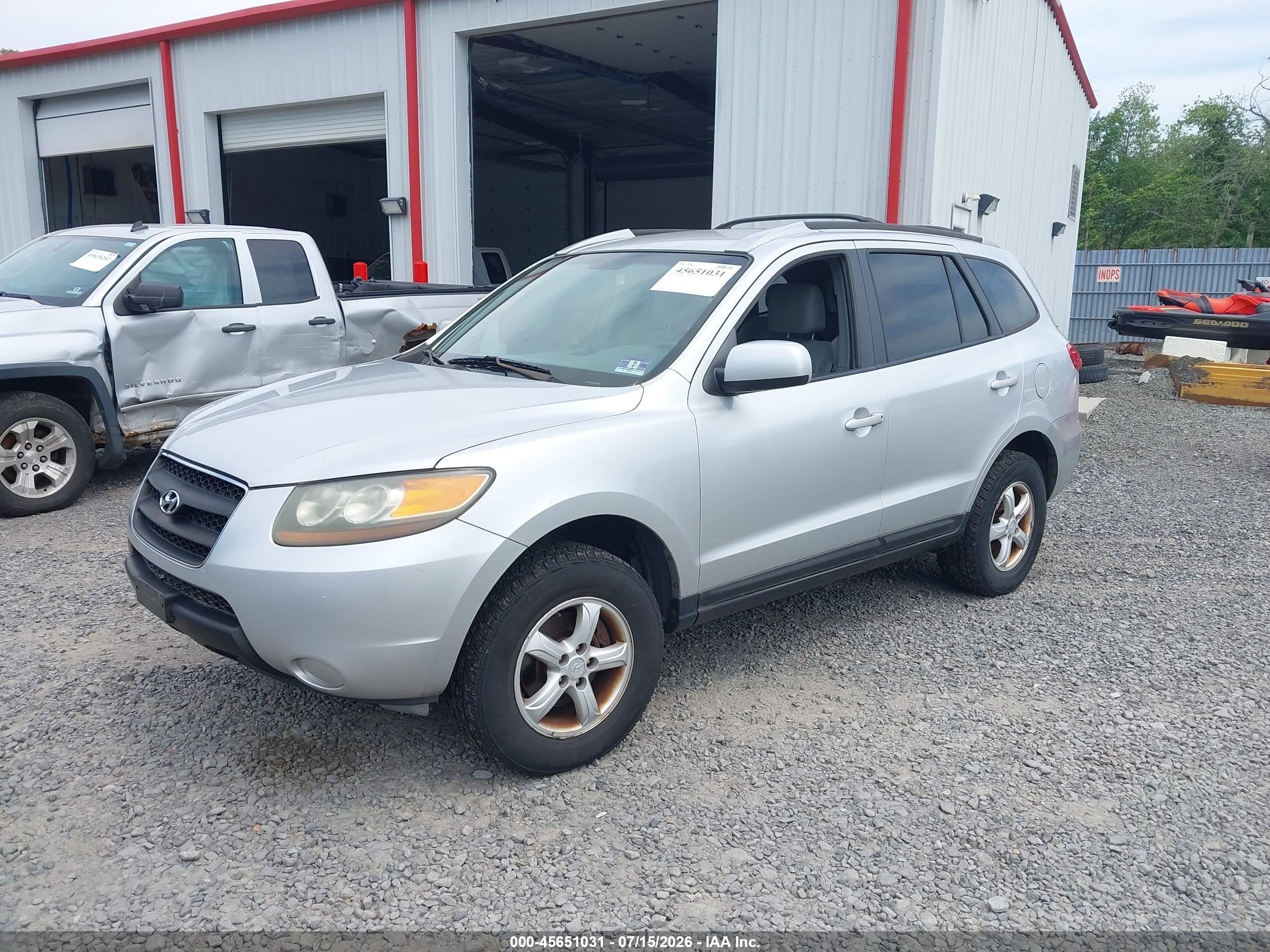 2007 Hyundai Santa Fe Gls Silver vin: 5NMSG13D97H002476