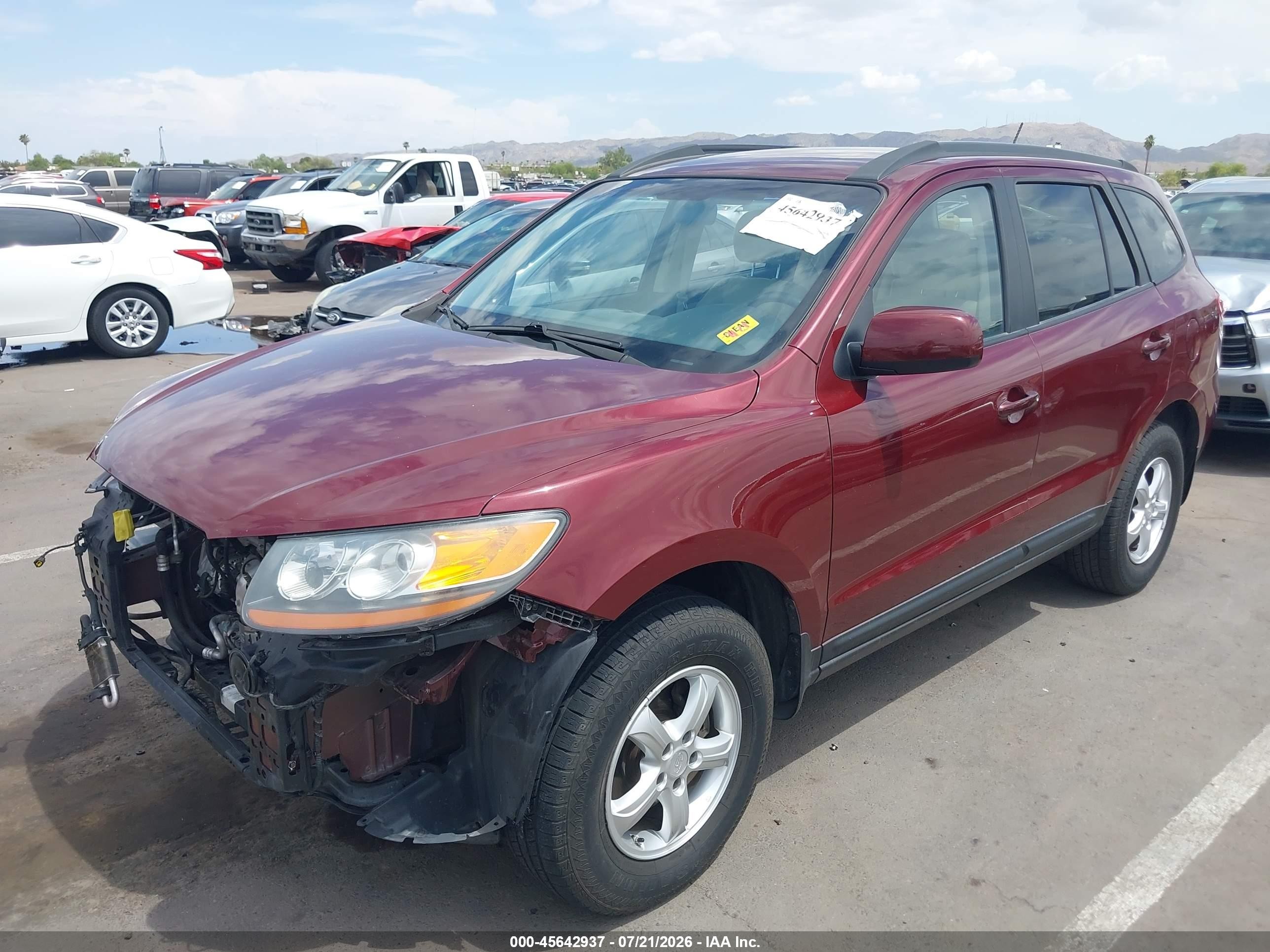 2008 Hyundai Santa Fe Gls Maroon vin: 5NMSG13D98H164447