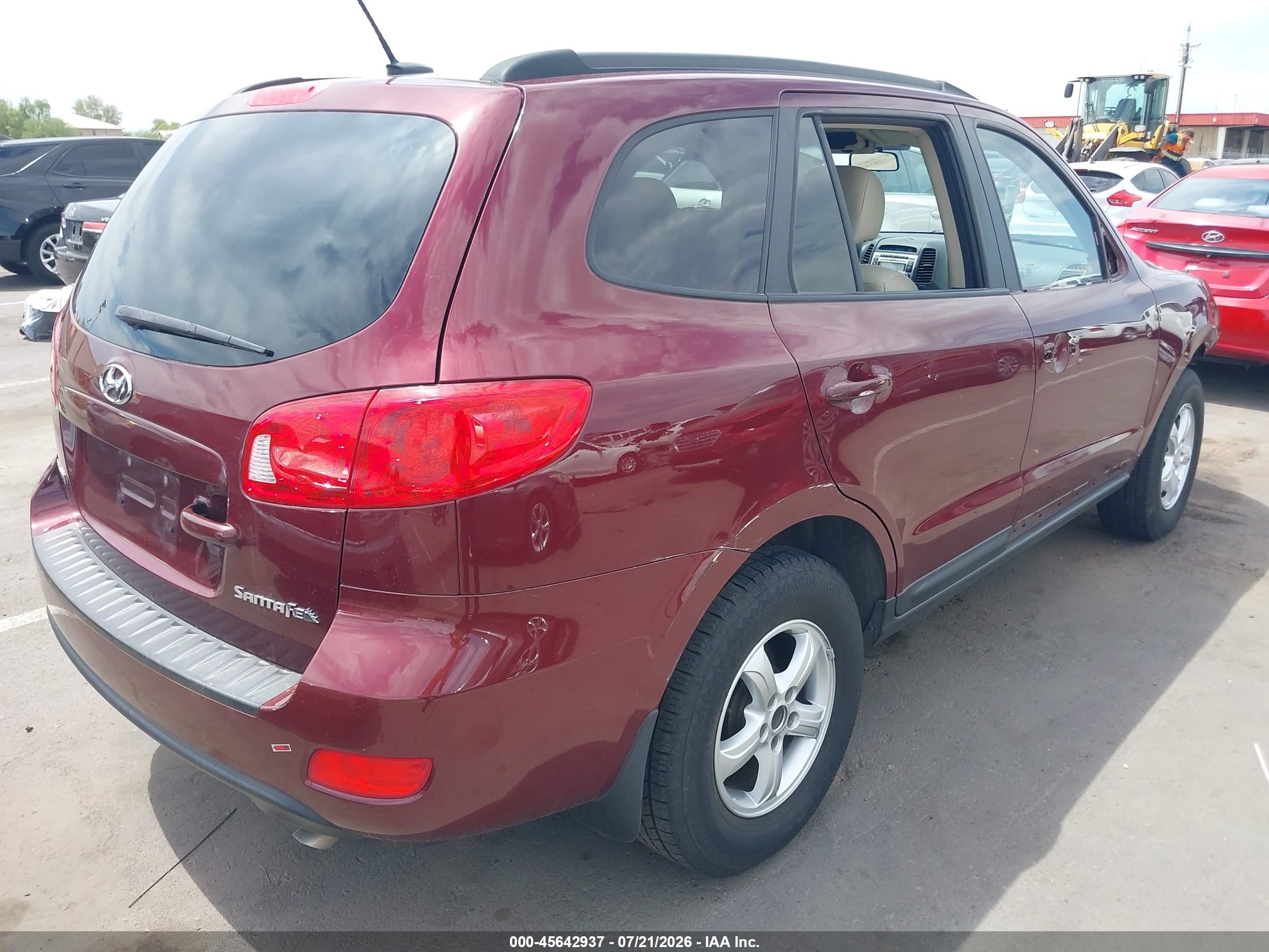 2008 Hyundai Santa Fe Gls Maroon vin: 5NMSG13D98H164447