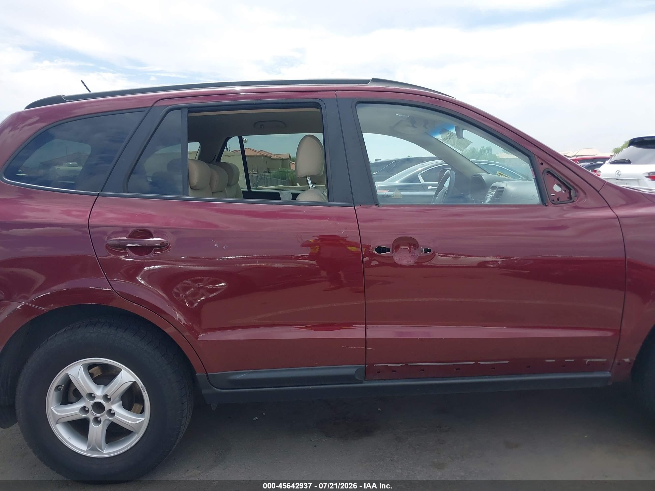 2008 Hyundai Santa Fe Gls Maroon vin: 5NMSG13D98H164447