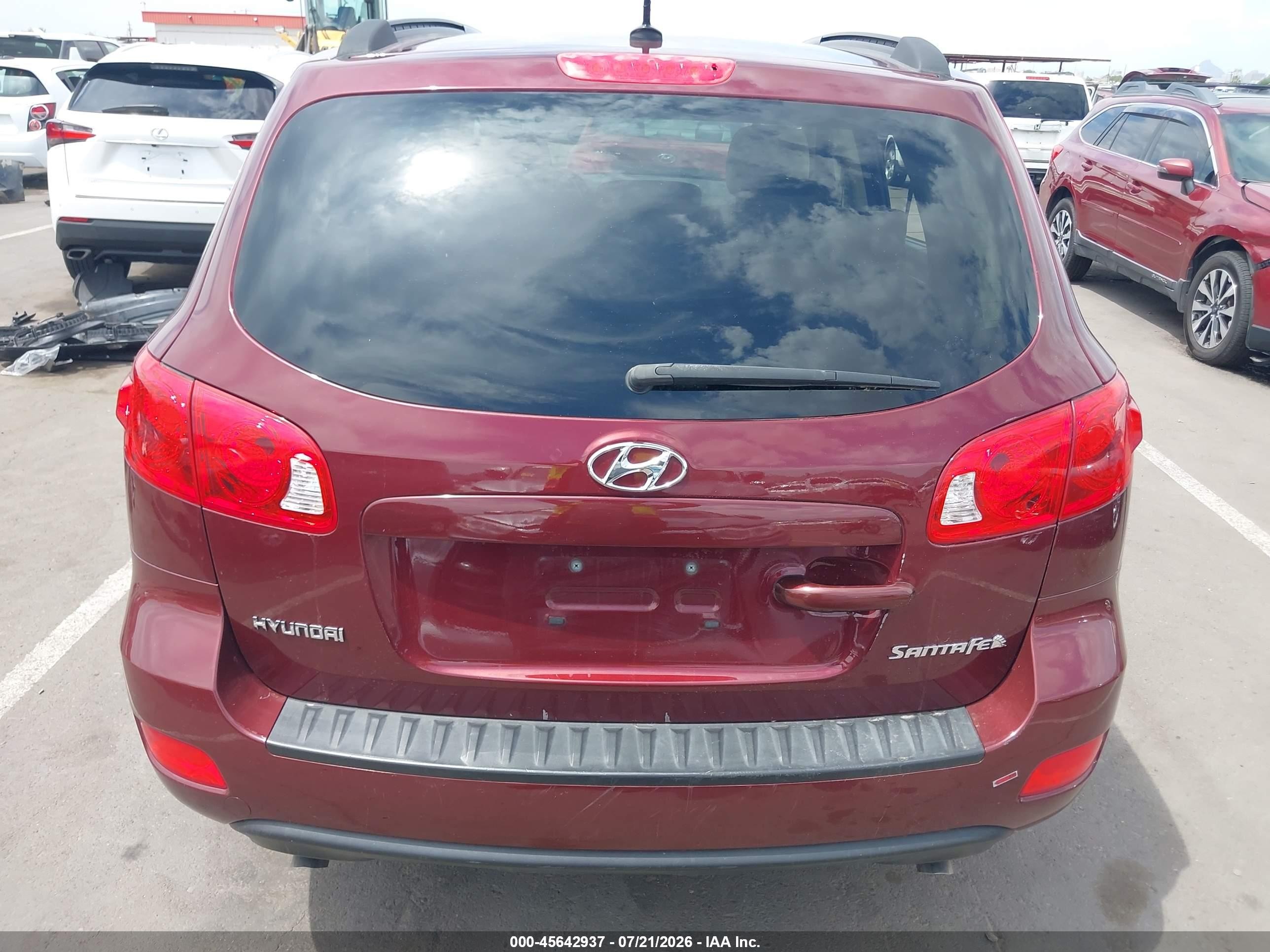 2008 Hyundai Santa Fe Gls Maroon vin: 5NMSG13D98H164447