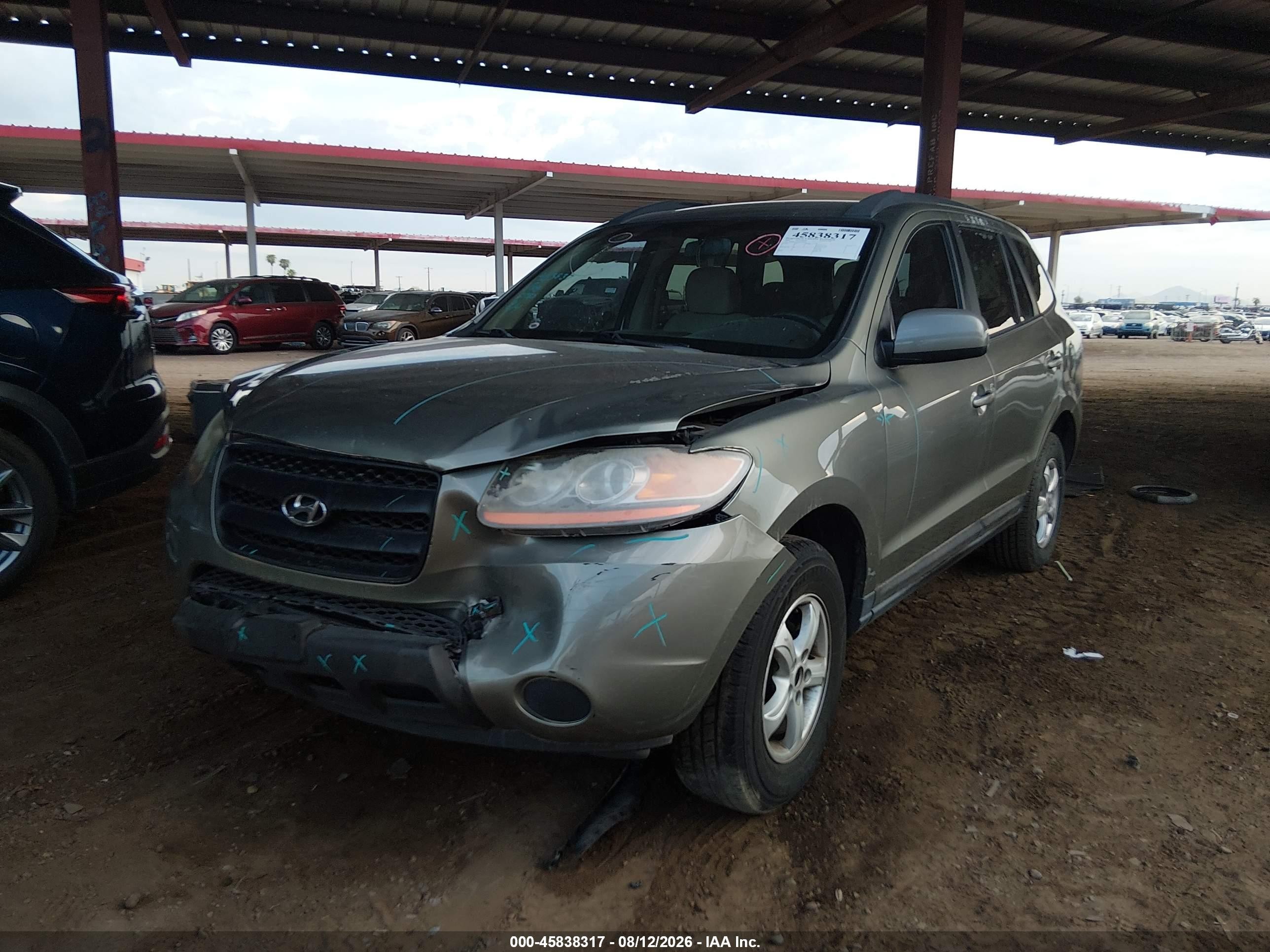 2008 Hyundai Santa Fe Gls Green vin: 5NMSG13D98H185458
