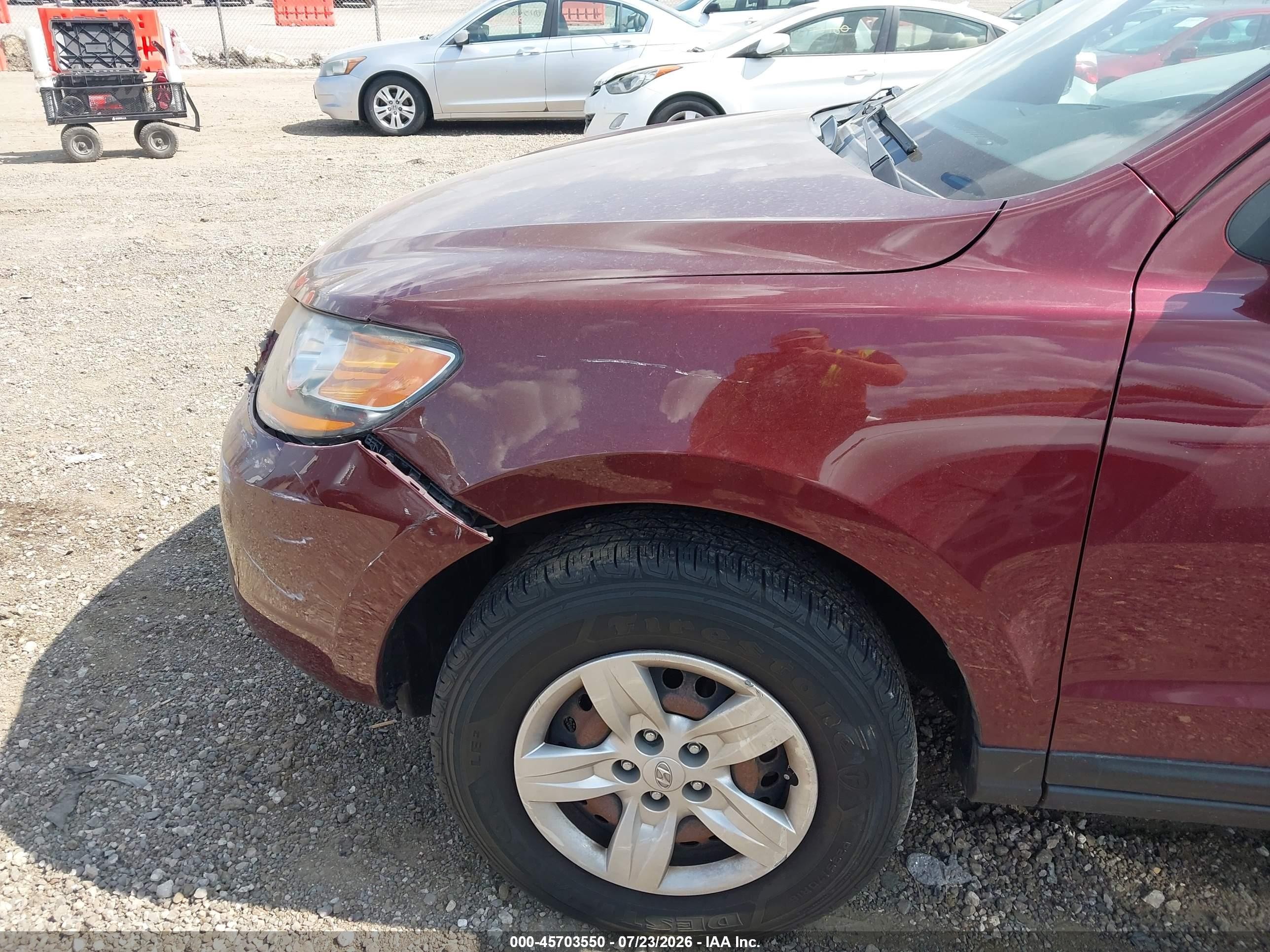 2009 Hyundai Santa Fe Gls Темно-бордовый vin: 5NMSG13D99H265540
