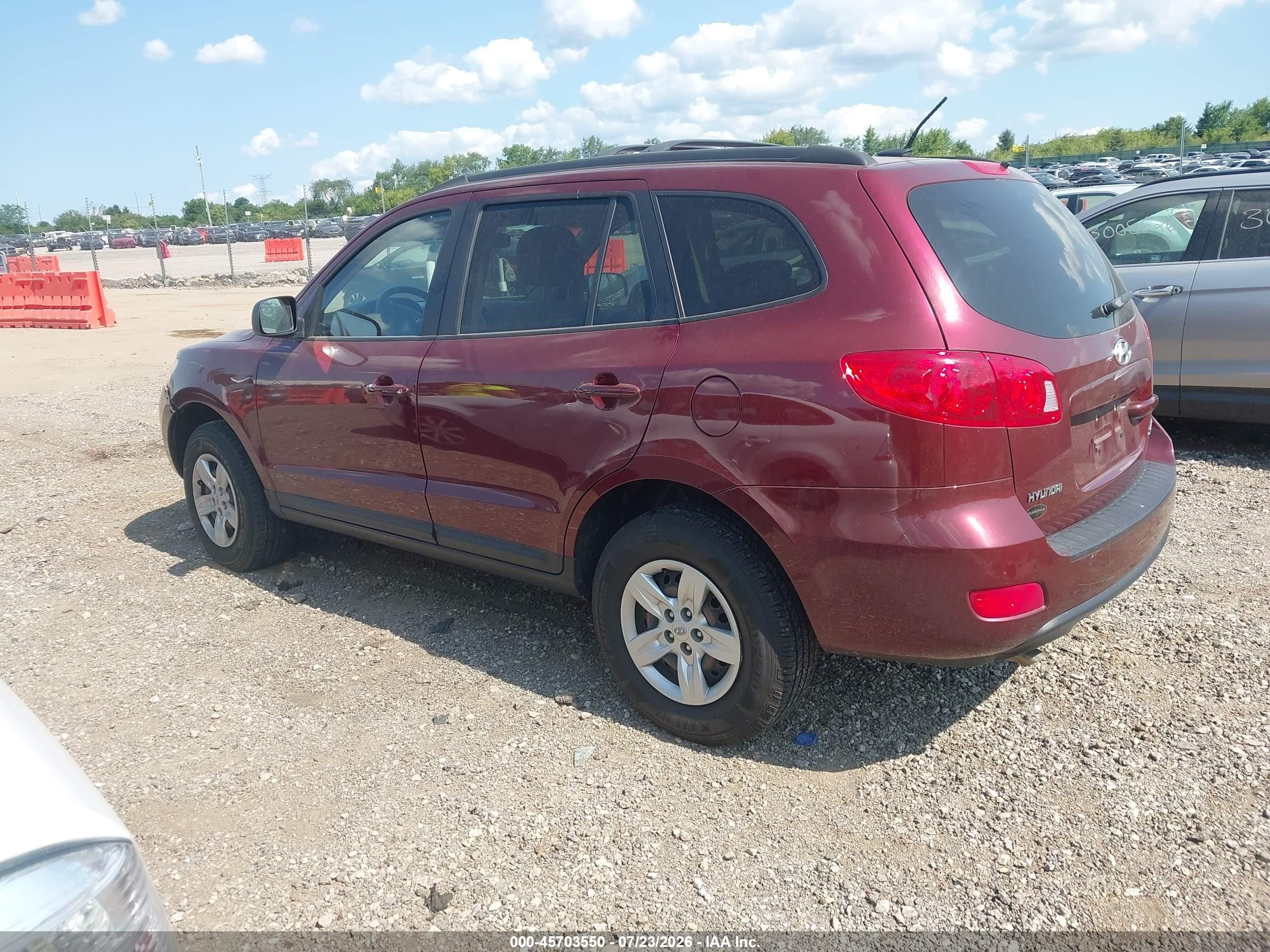2009 Hyundai Santa Fe Gls Темно-бордовый vin: 5NMSG13D99H265540