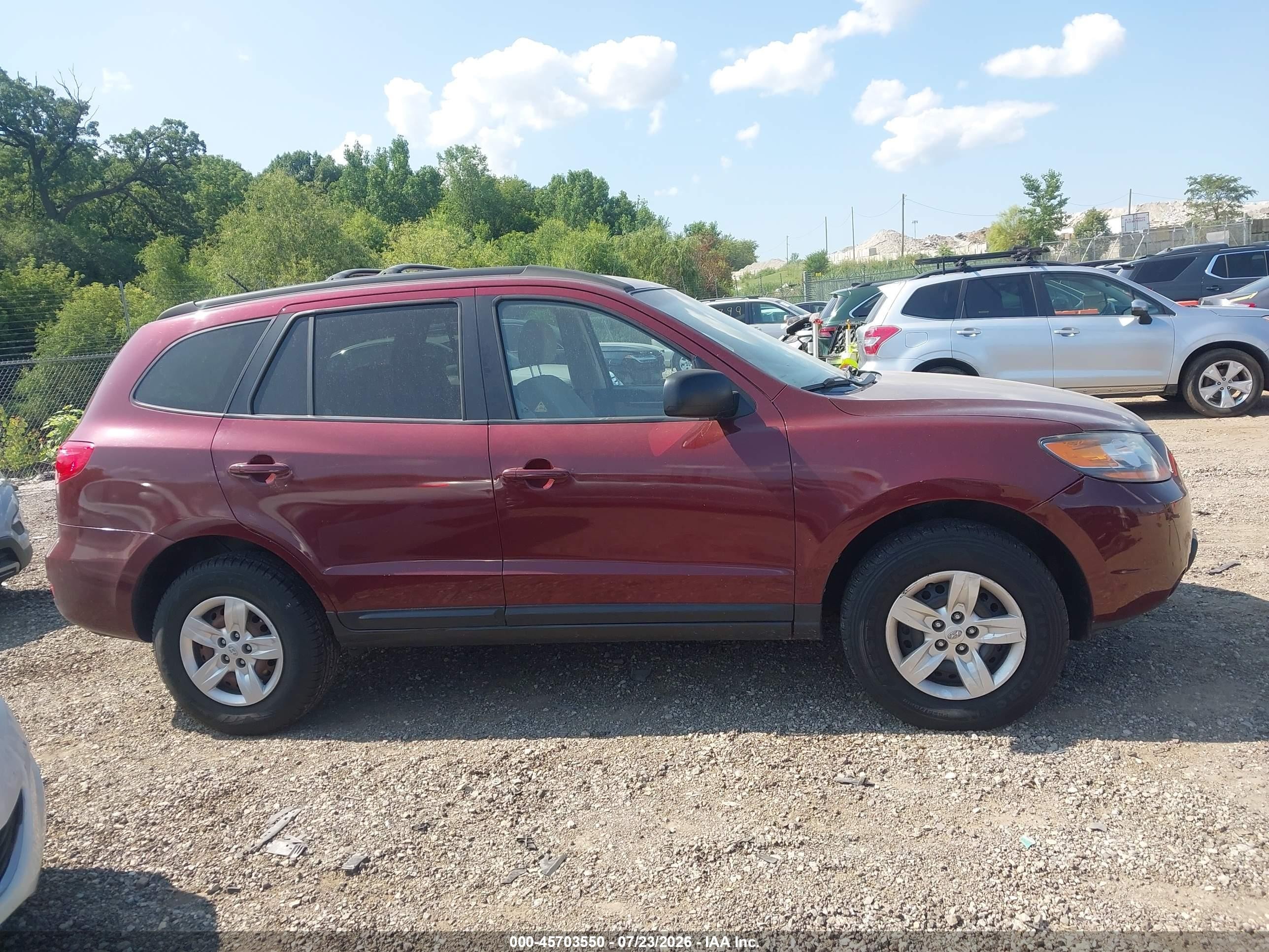 2009 Hyundai Santa Fe Gls Темно-бордовый vin: 5NMSG13D99H265540