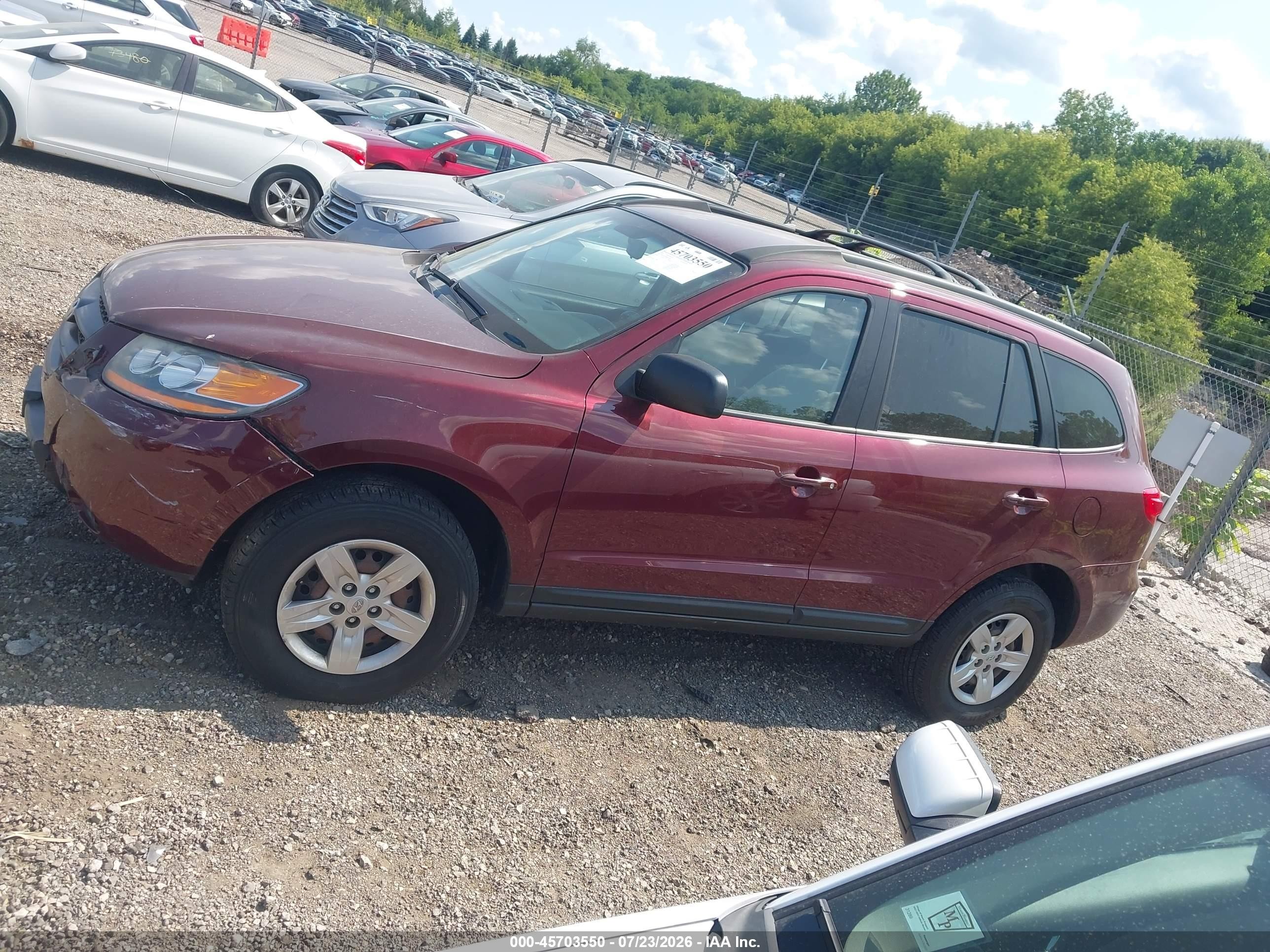 2009 Hyundai Santa Fe Gls Темно-бордовый vin: 5NMSG13D99H265540