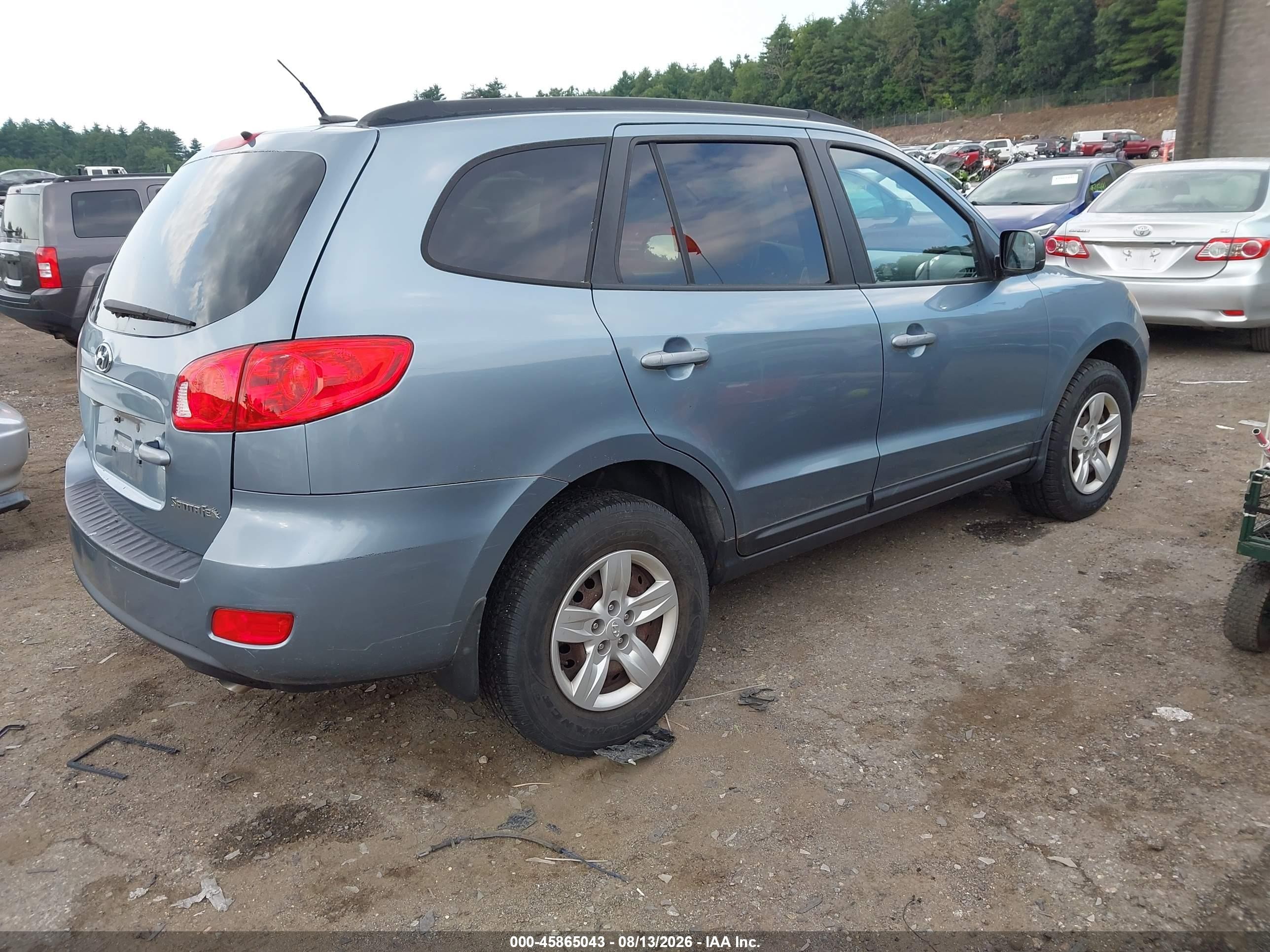 2009 Hyundai Santa Fe Gls Light Blue vin: 5NMSG13D99H323324