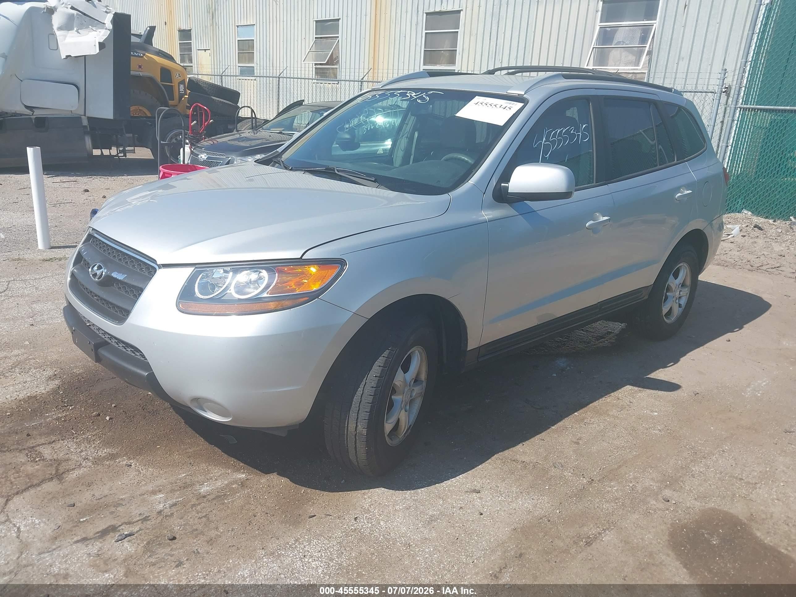 2007 Hyundai Santa Fe Gls Silver vin: 5NMSG13DX7H063657