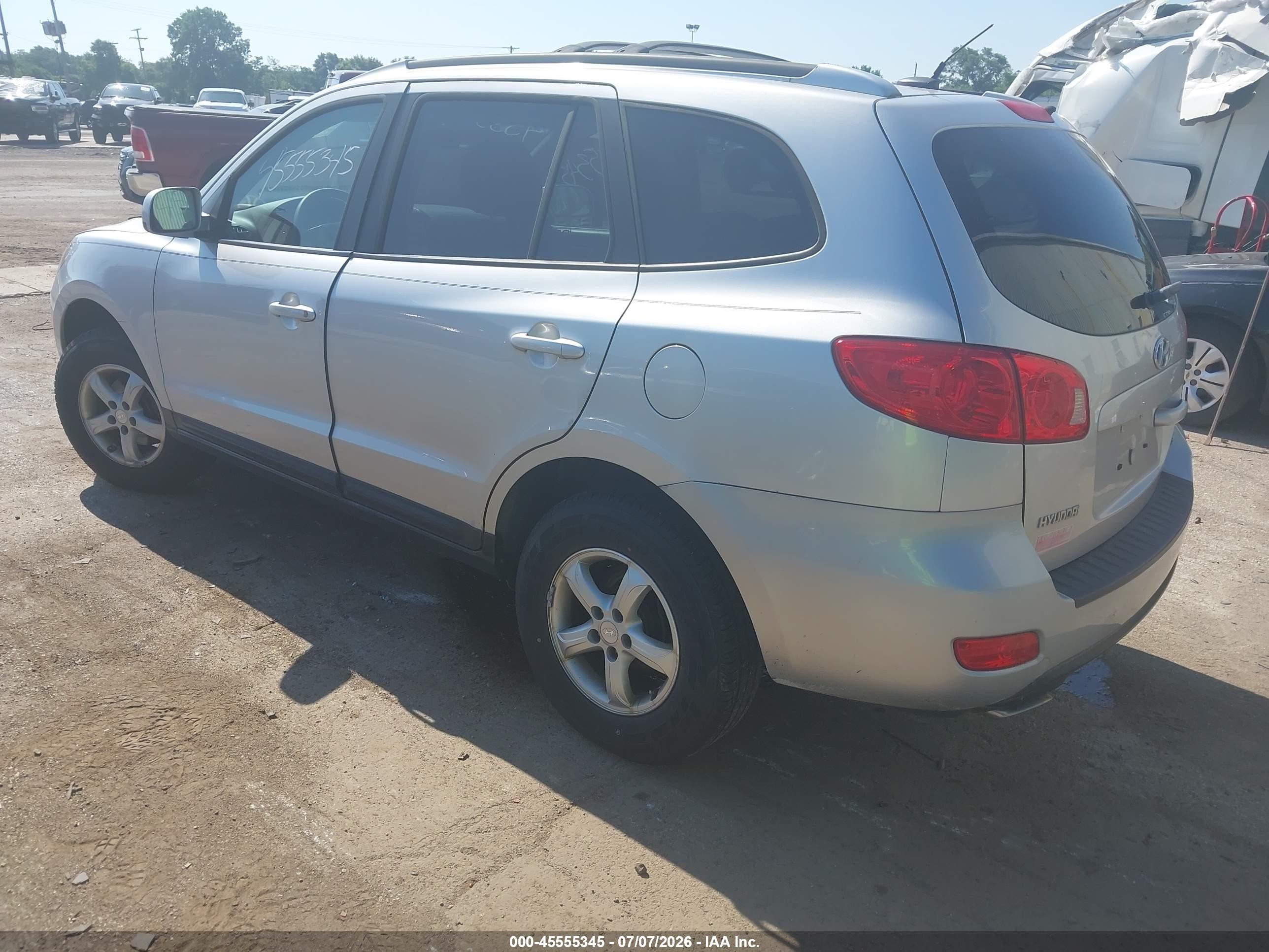 2007 Hyundai Santa Fe Gls Silver vin: 5NMSG13DX7H063657