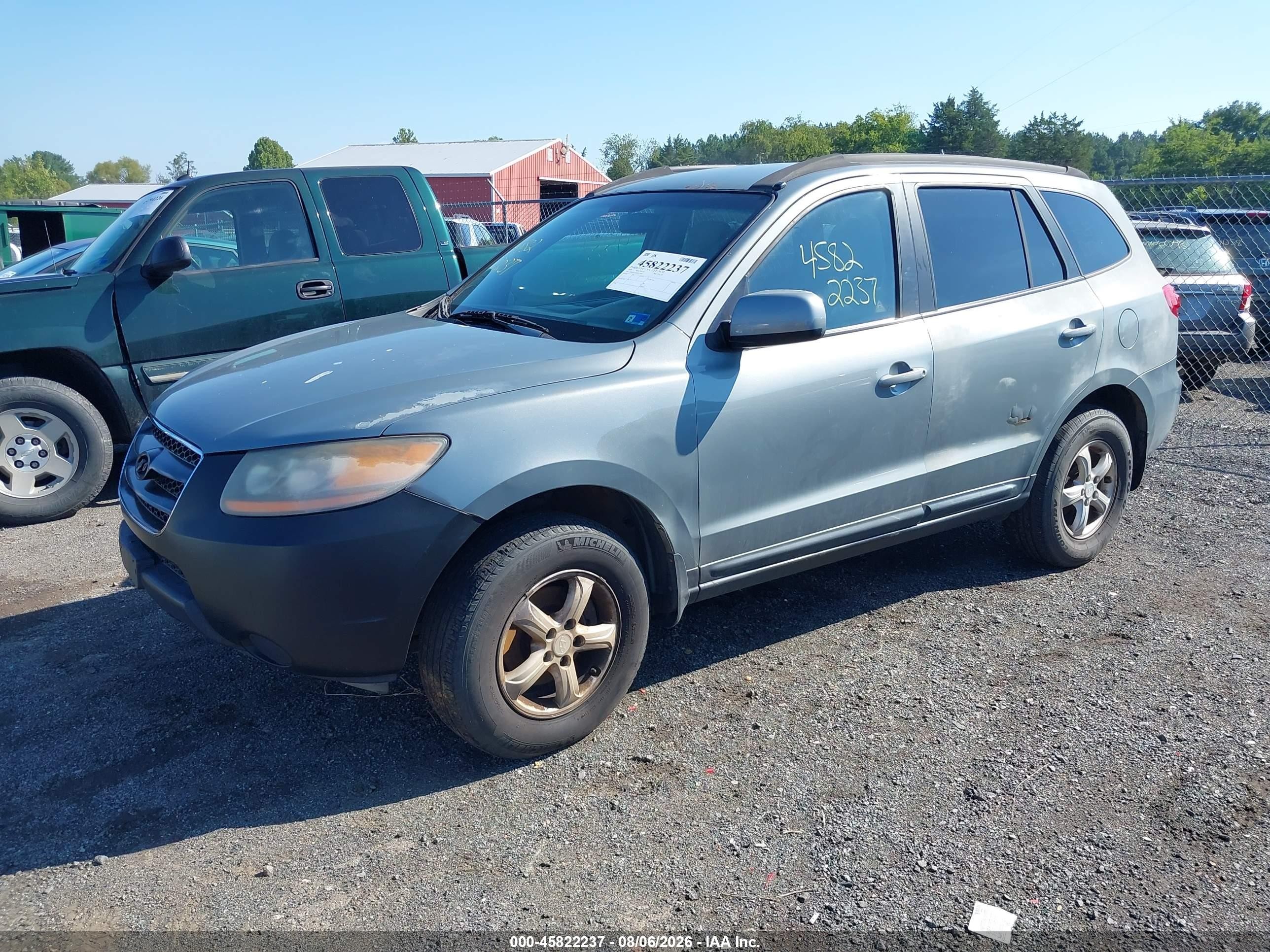 2008 Hyundai Santa Fe Gls Silver vin: 5NMSG13DX8H177904